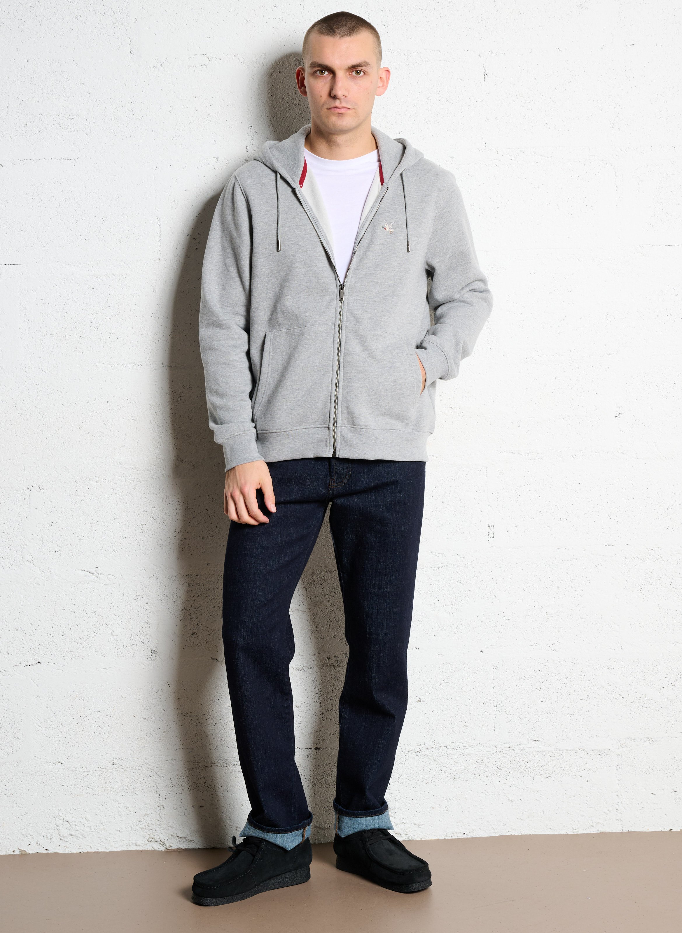 Gerade geschnittenes Kapuzensweatshirt aus Baumwoll-Mix CHEVIGNON Grau