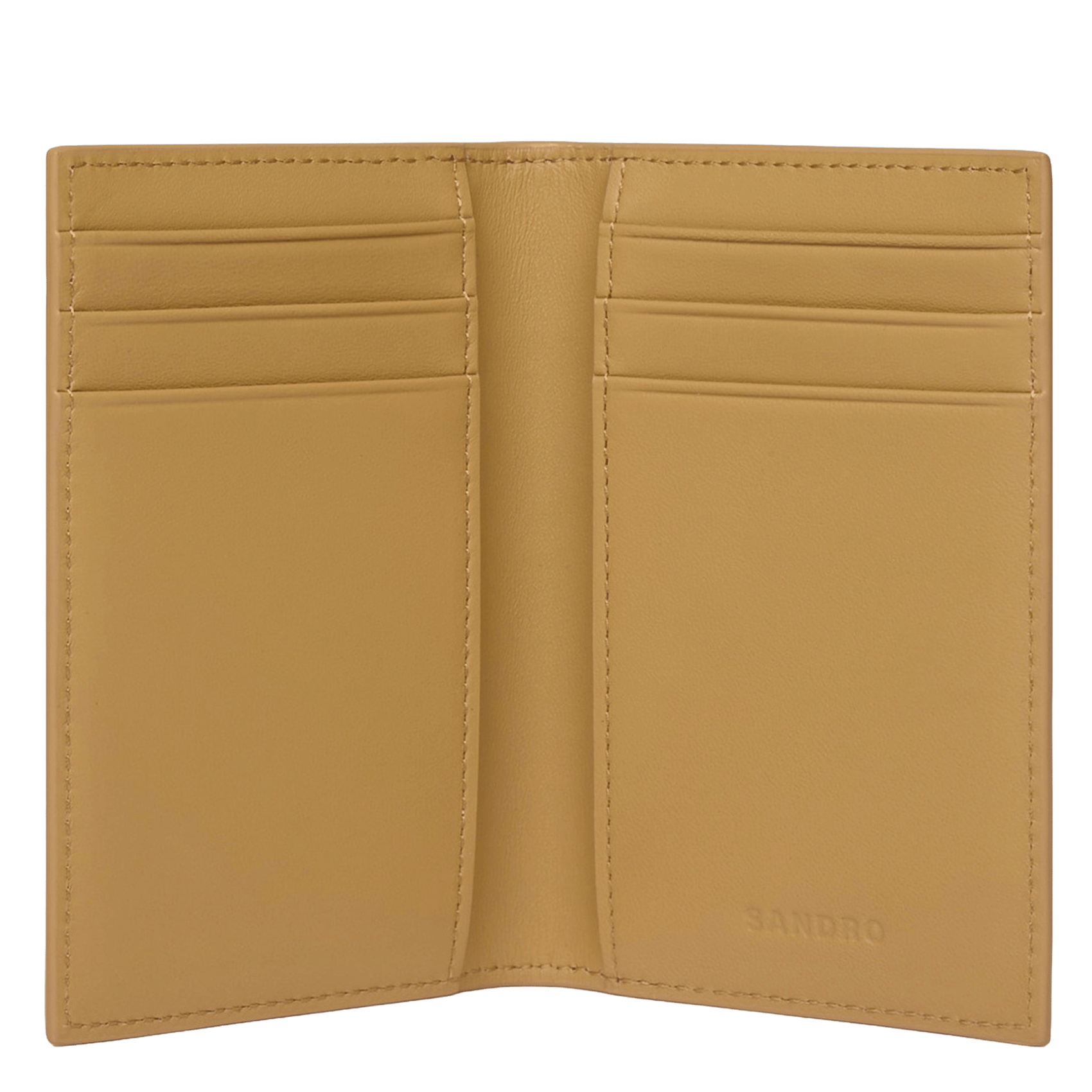 Porte-cartes en cuir grainé SANDRO Beige