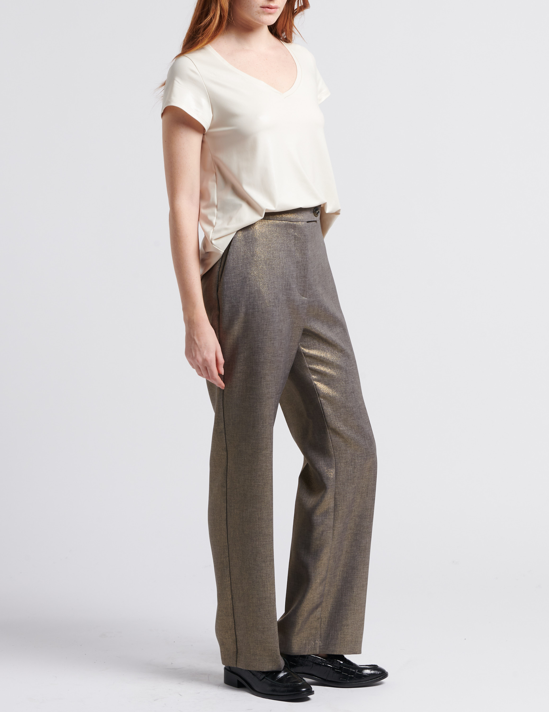 Suit pants with golden glitter IMPERIAL Grey