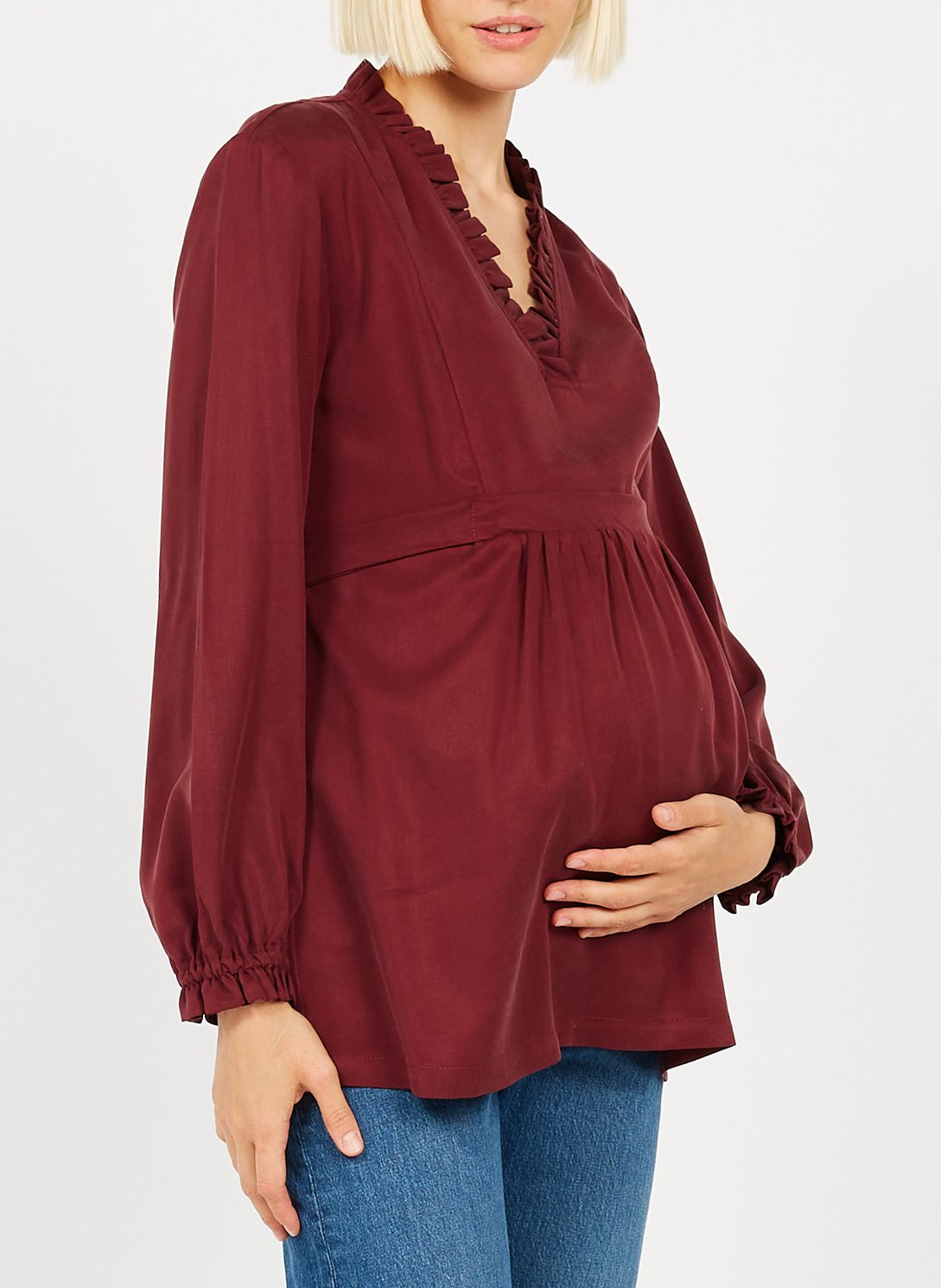 Long-sleeved maternity top POLINA Red