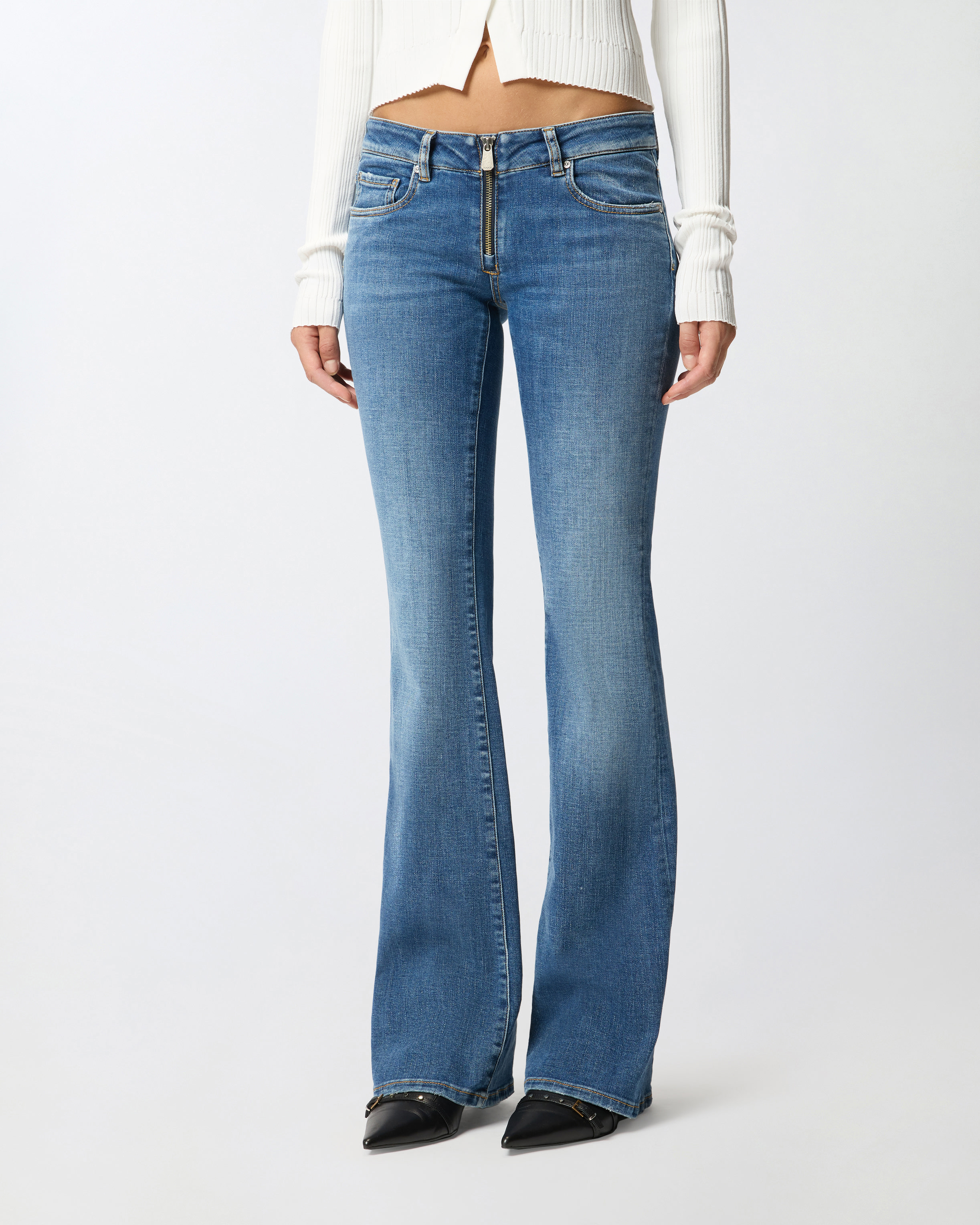 Flared low-rise jeans PINKO Blue