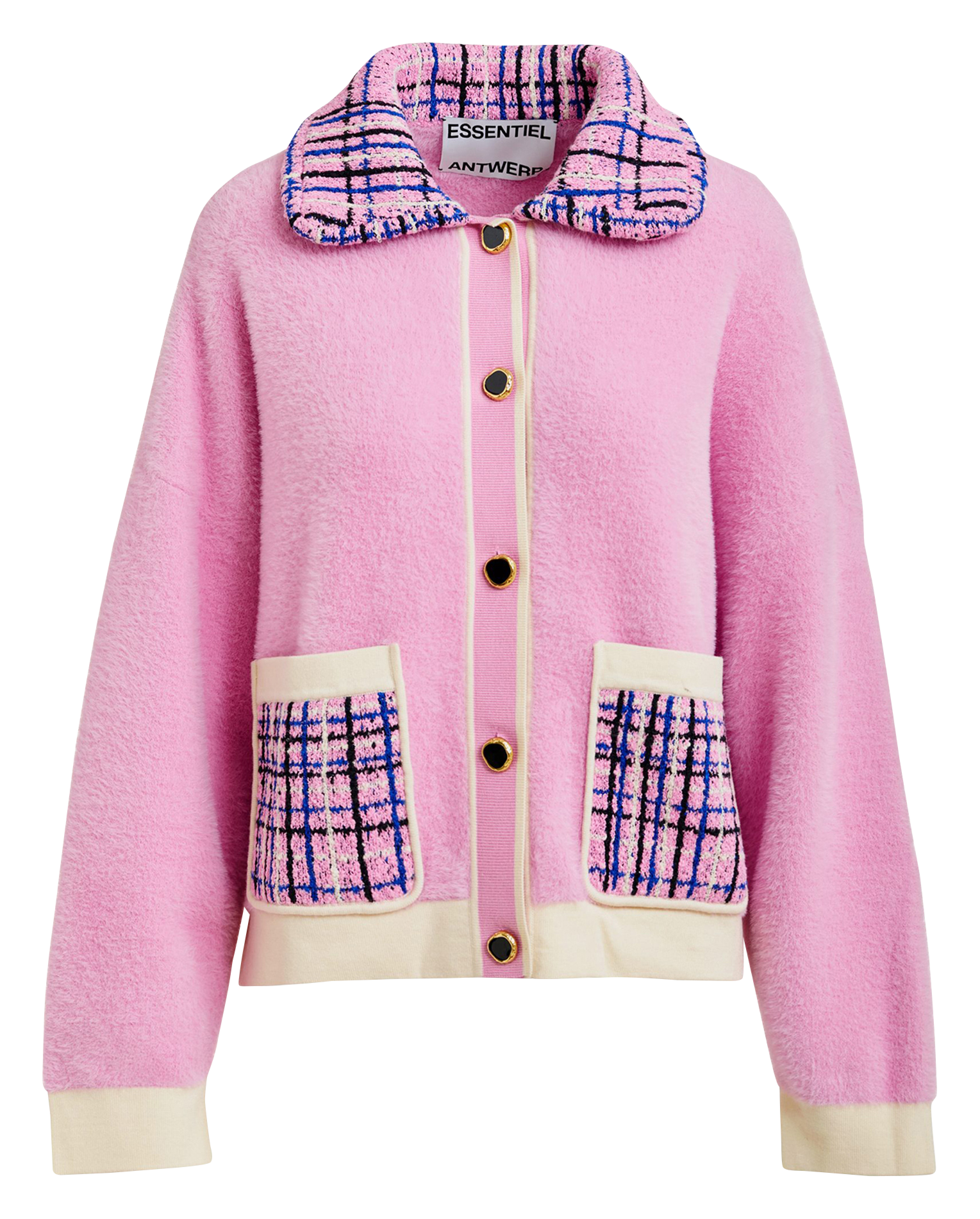 Mantel im Oversize-Stil mit Tweed-Detail ESSENTIEL ANTWERP Rosa