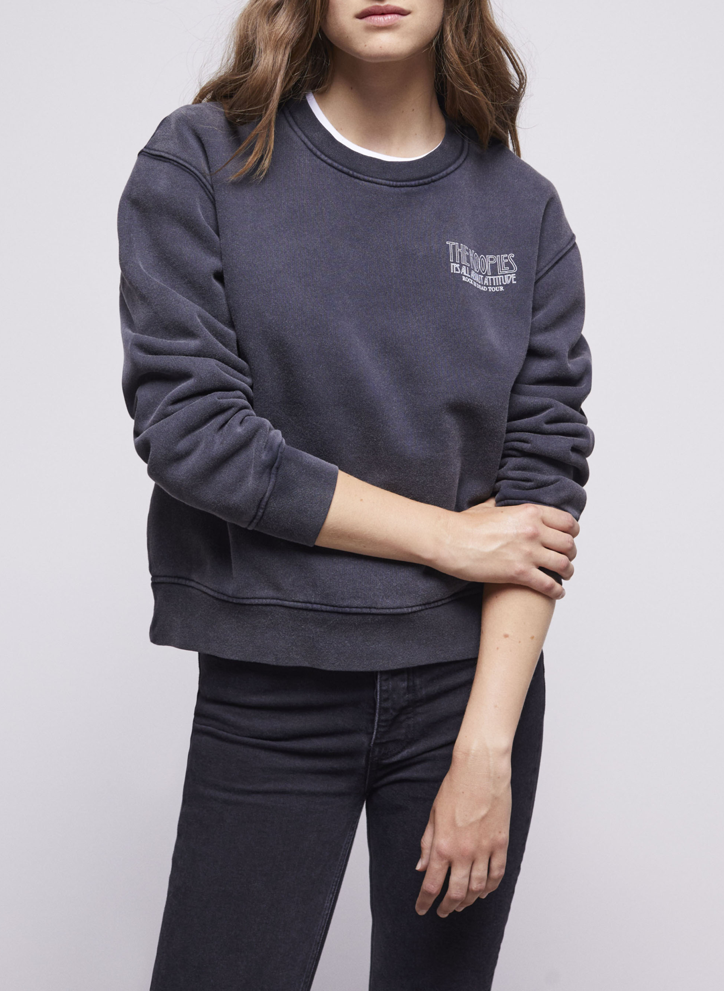 Sweat imprimé en coton délavé THE KOOPLES Bleu