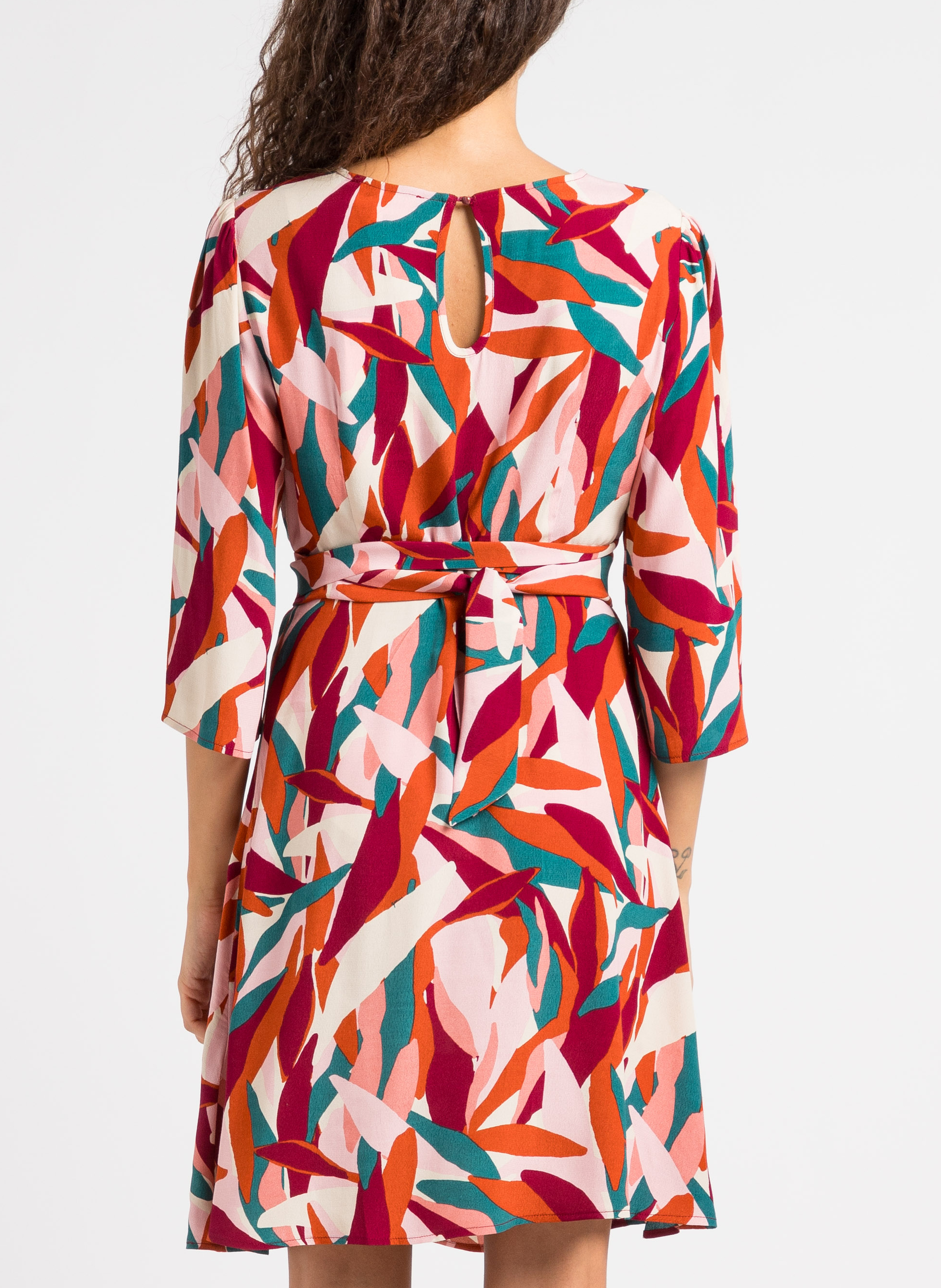 Korte, soepelvallende jurk met print GRACE ET MILA Groen