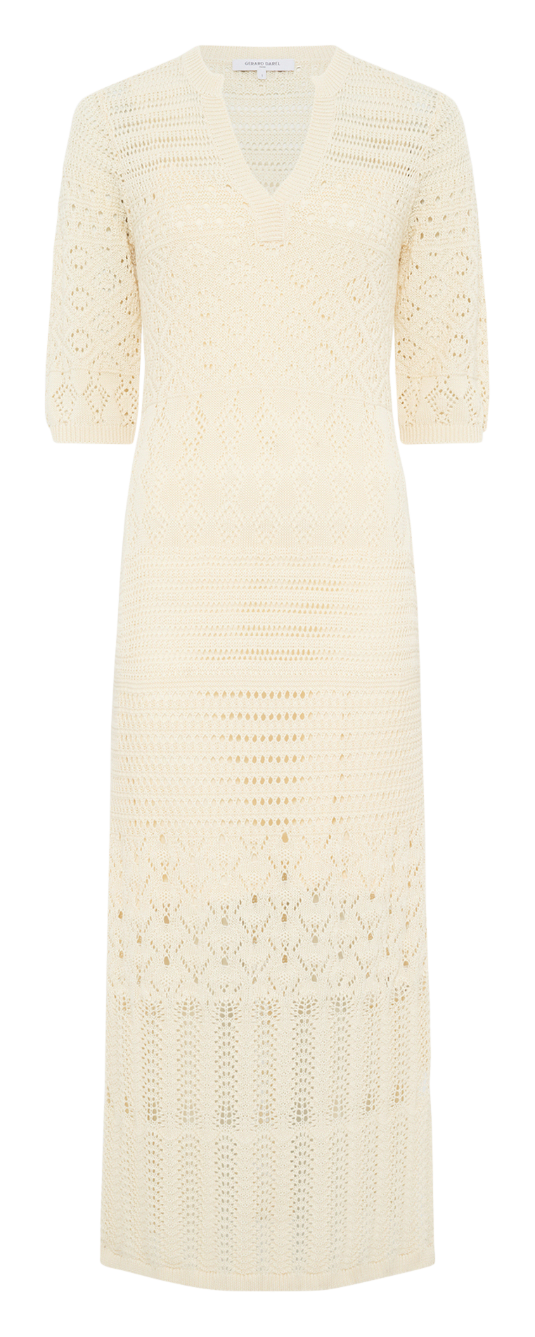 Langes Baumwollkleid mit Henley-Ausschnitt GERARD DAREL Beige