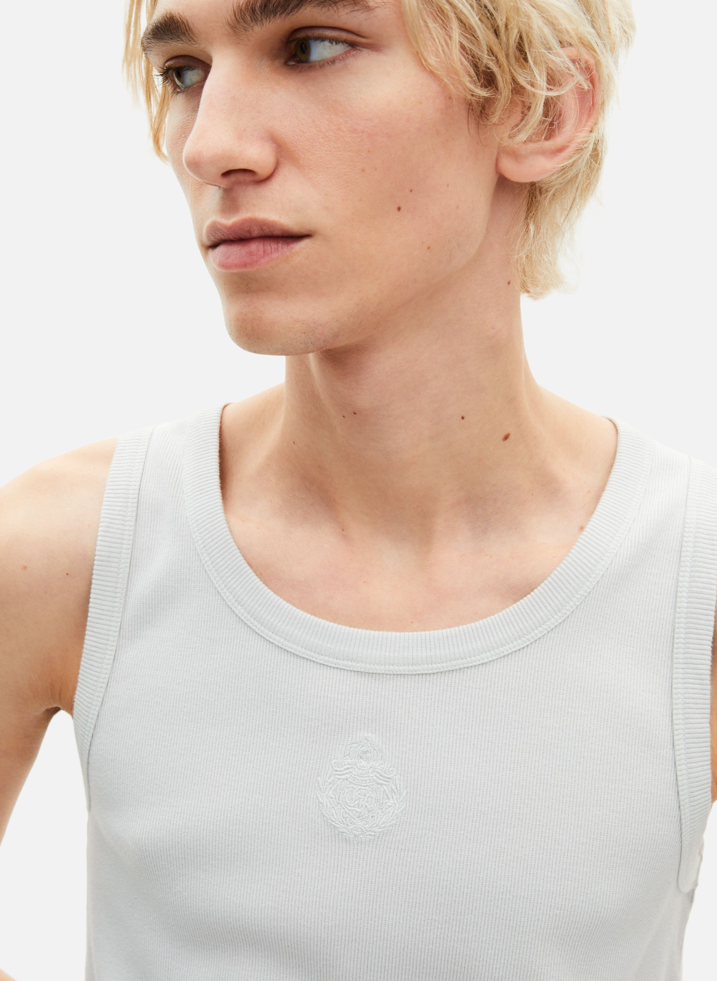 Tank top with coat of arms embroidery THE KOOPLES Grey