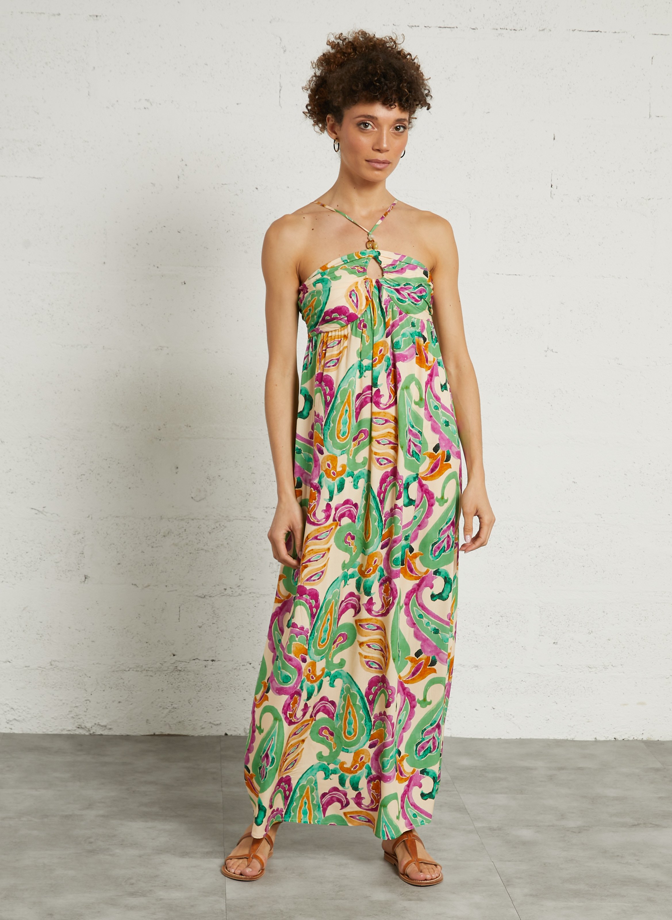 Midi dress with botanical print THE KORNER Multicolored