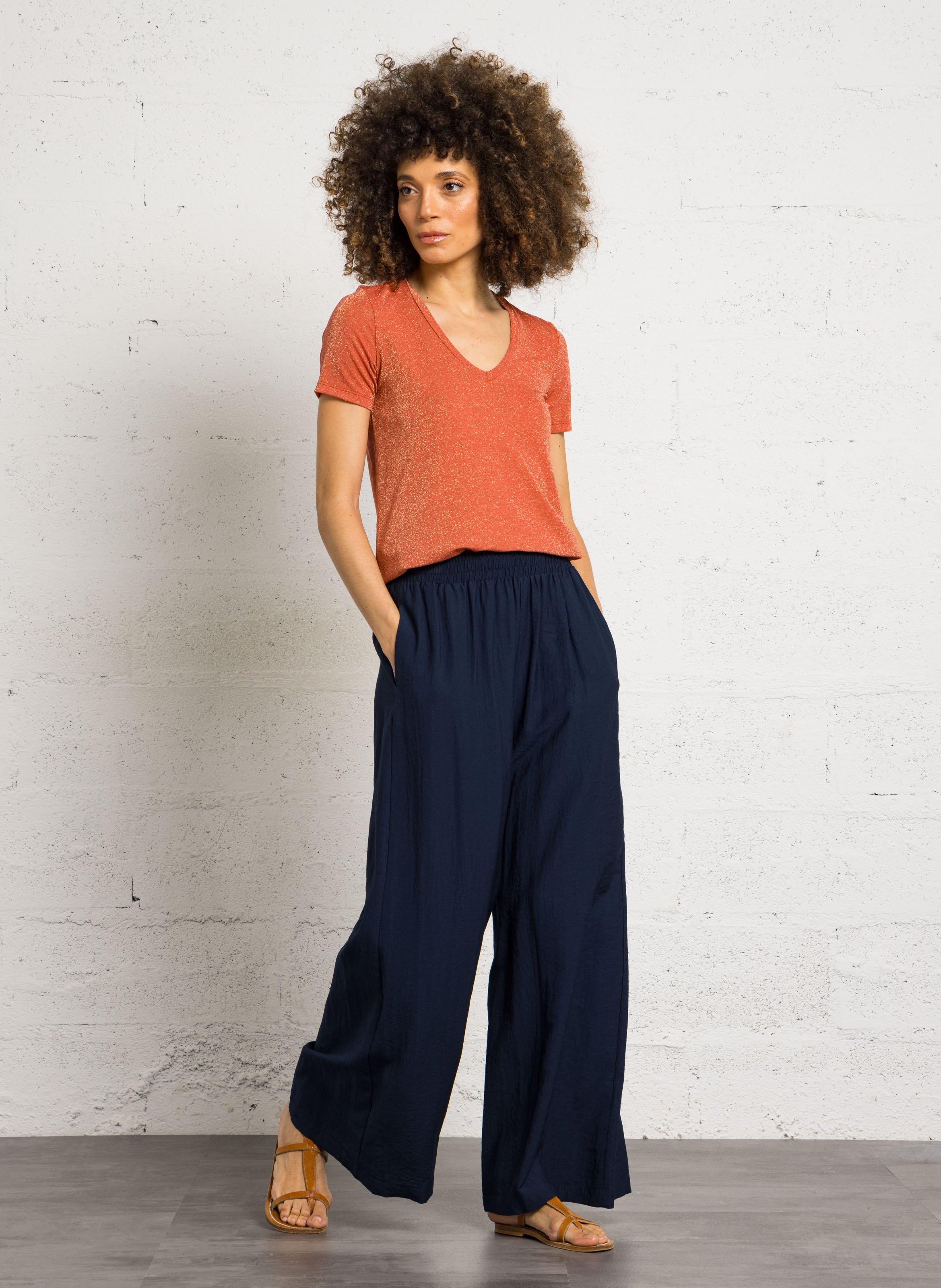 Pantalon large PLEASE Bleu