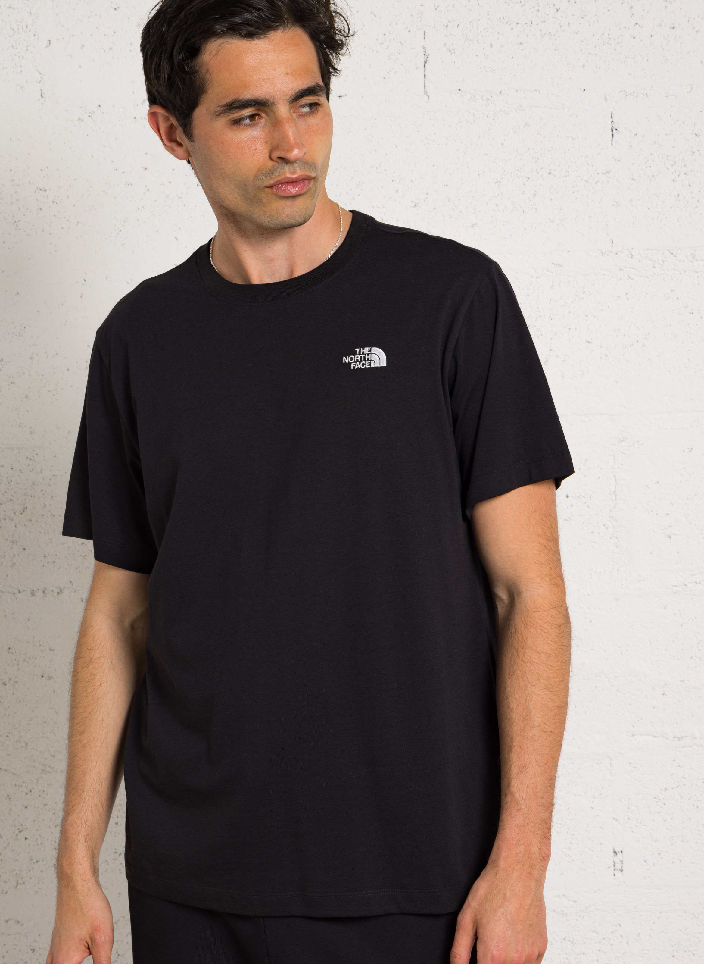 Tee-shirt droit col rond brodé en coton THE NORTH FACE