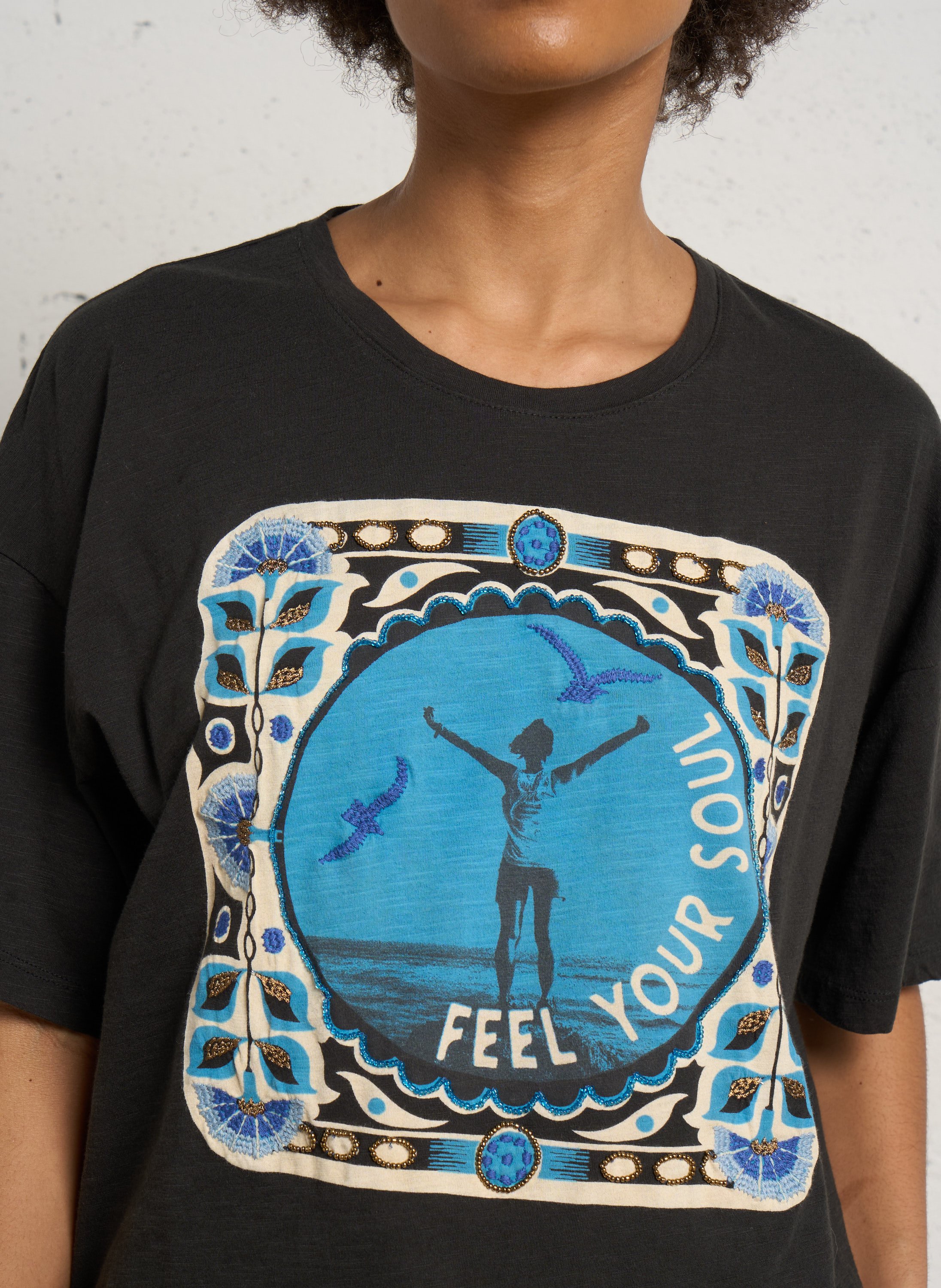 Round-neck organic cotton T-shirt LEON & HARPER Grey