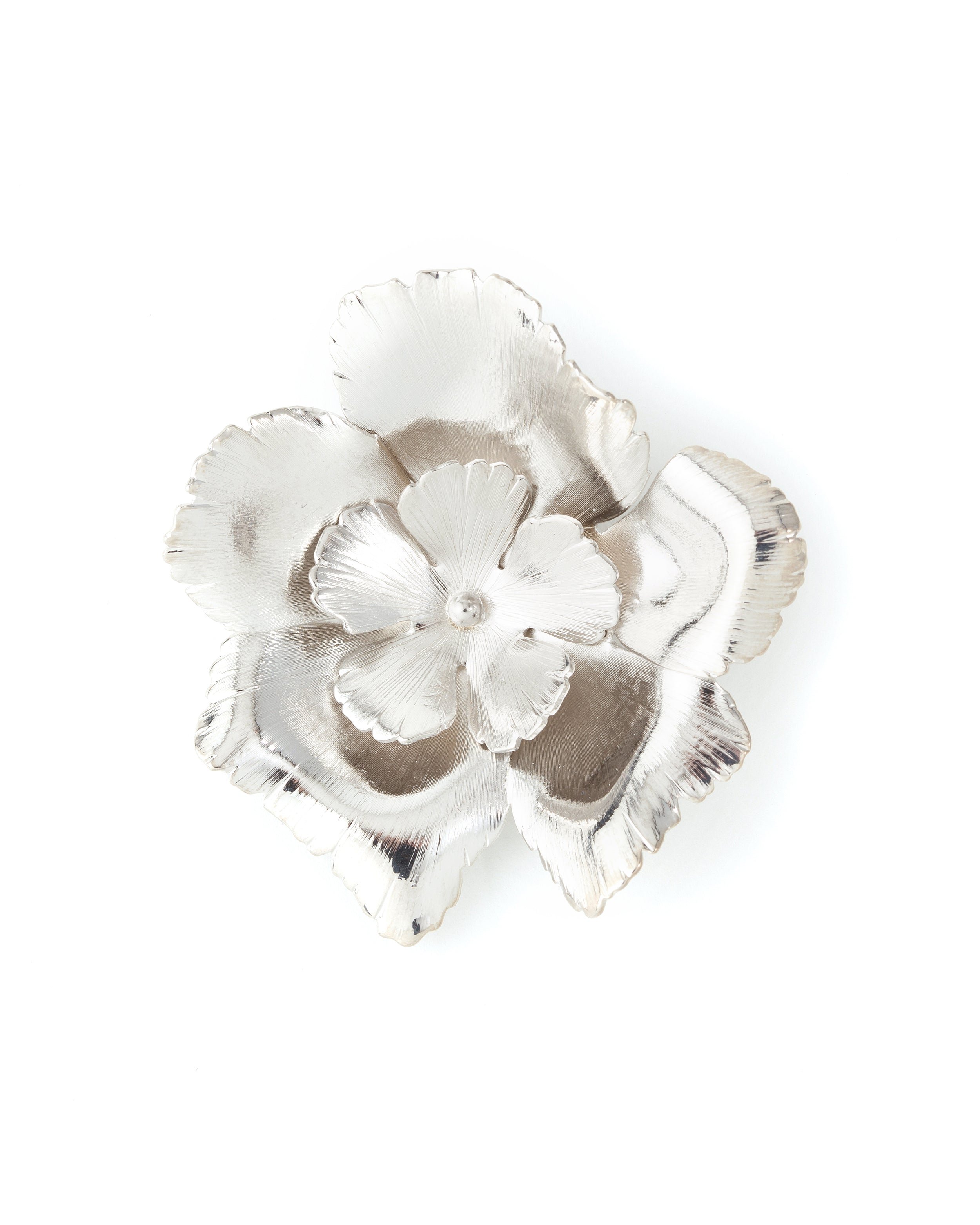 Silver-plated flower brooch MONSIEUR SIMONE Silver