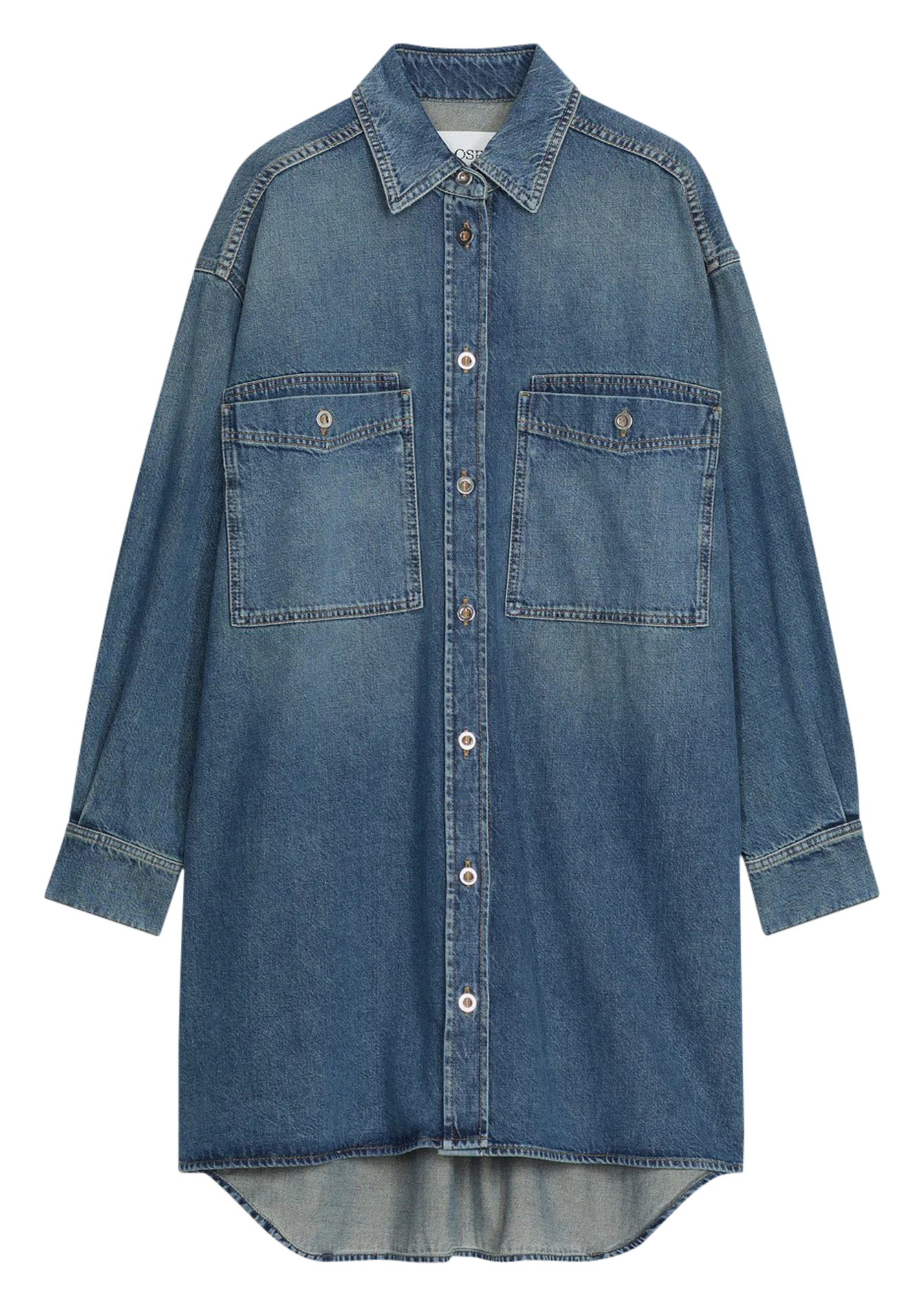 Robe courte col classique en coton CLOSED Bleu