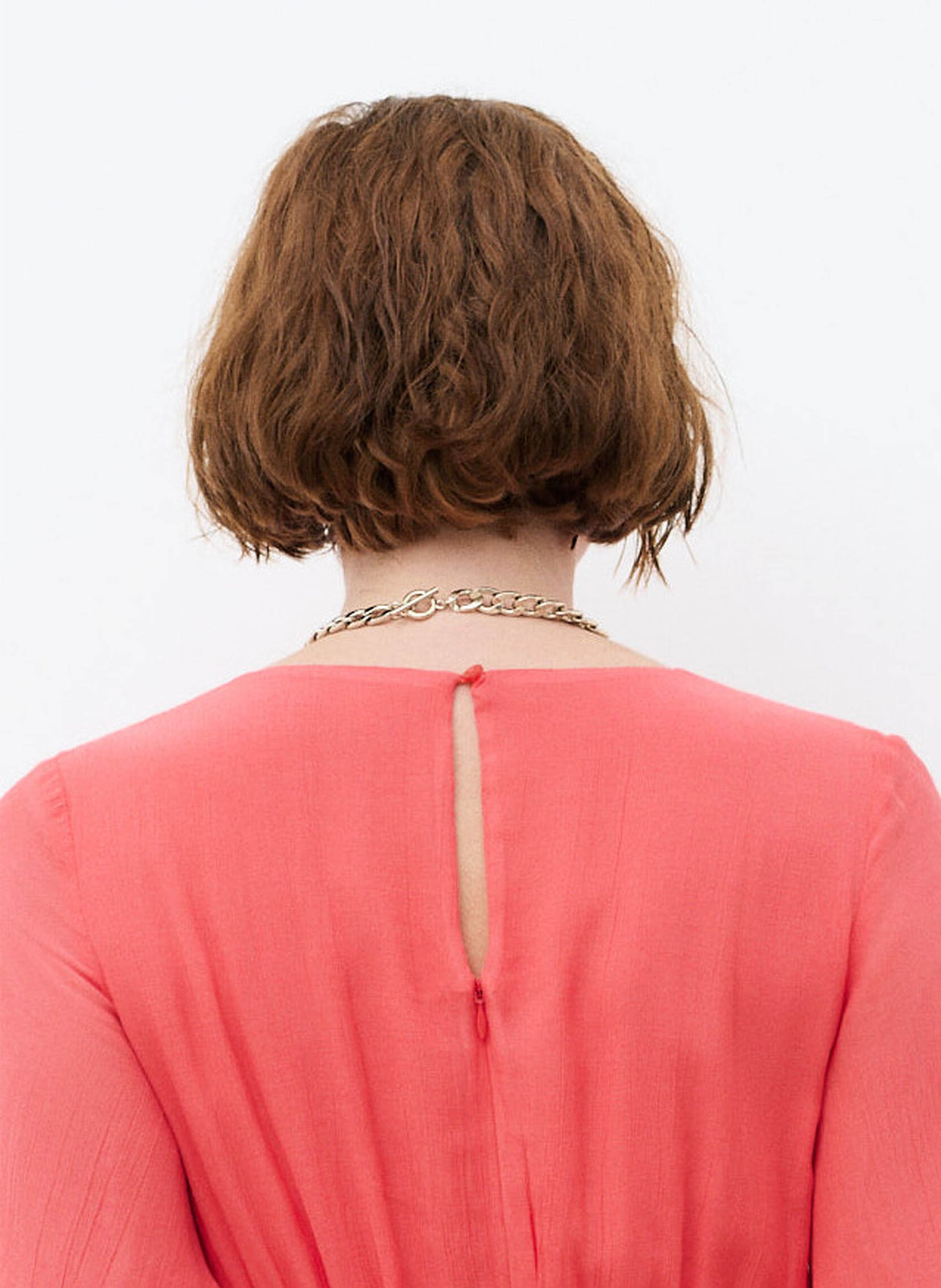 Robe longue col V CAROLL Rouge