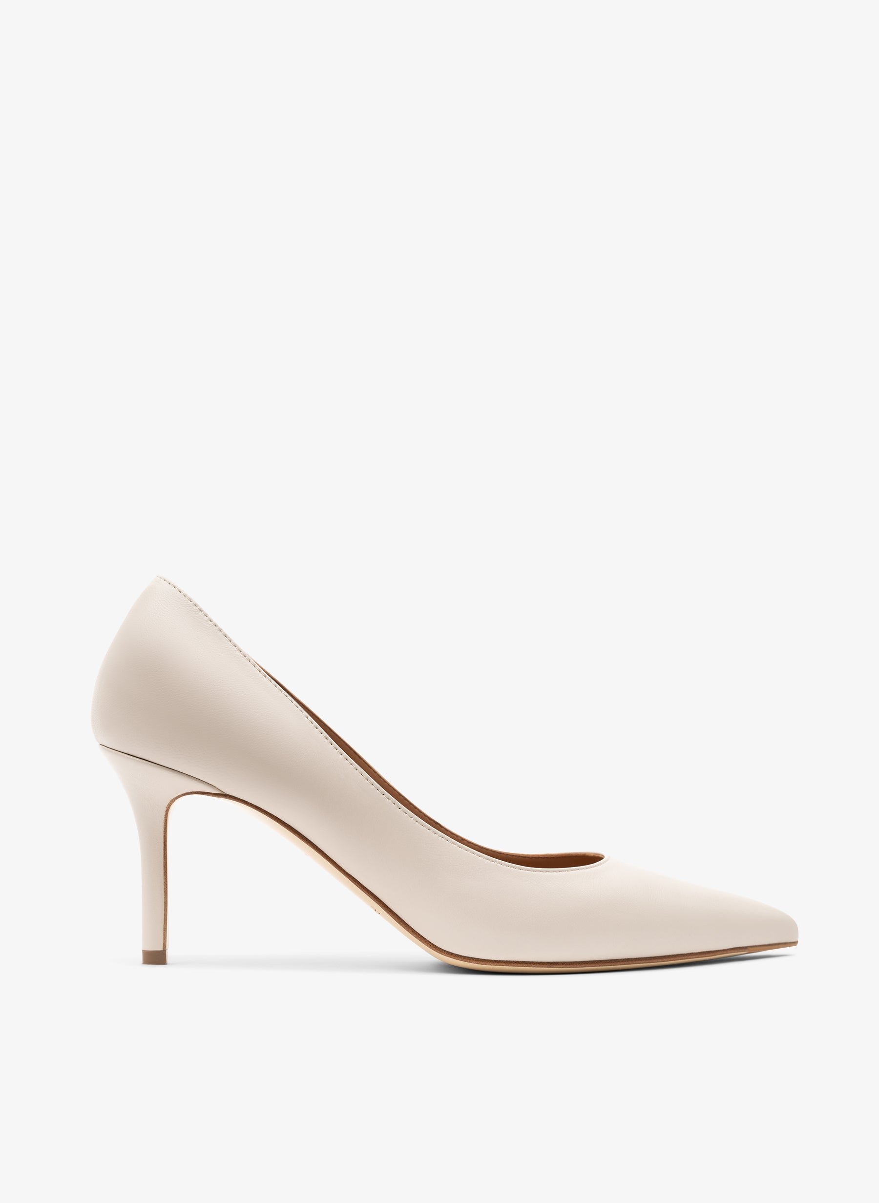 Escarpins en cuir nappa latte PARALLELE PARIS Blanc