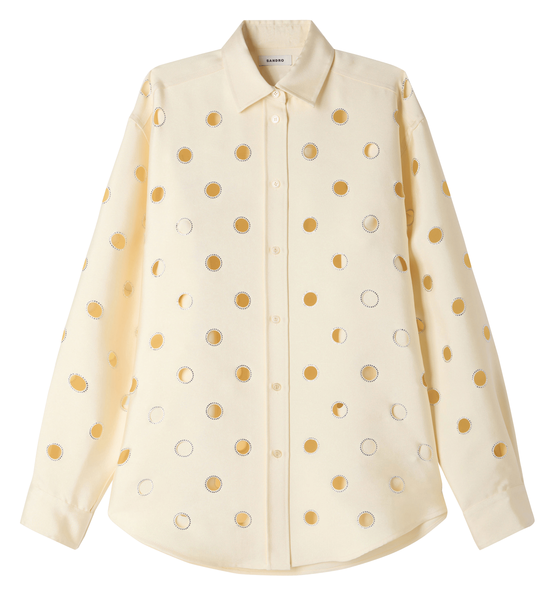 Ruime blouse met strass-gaatjes SANDRO Beige