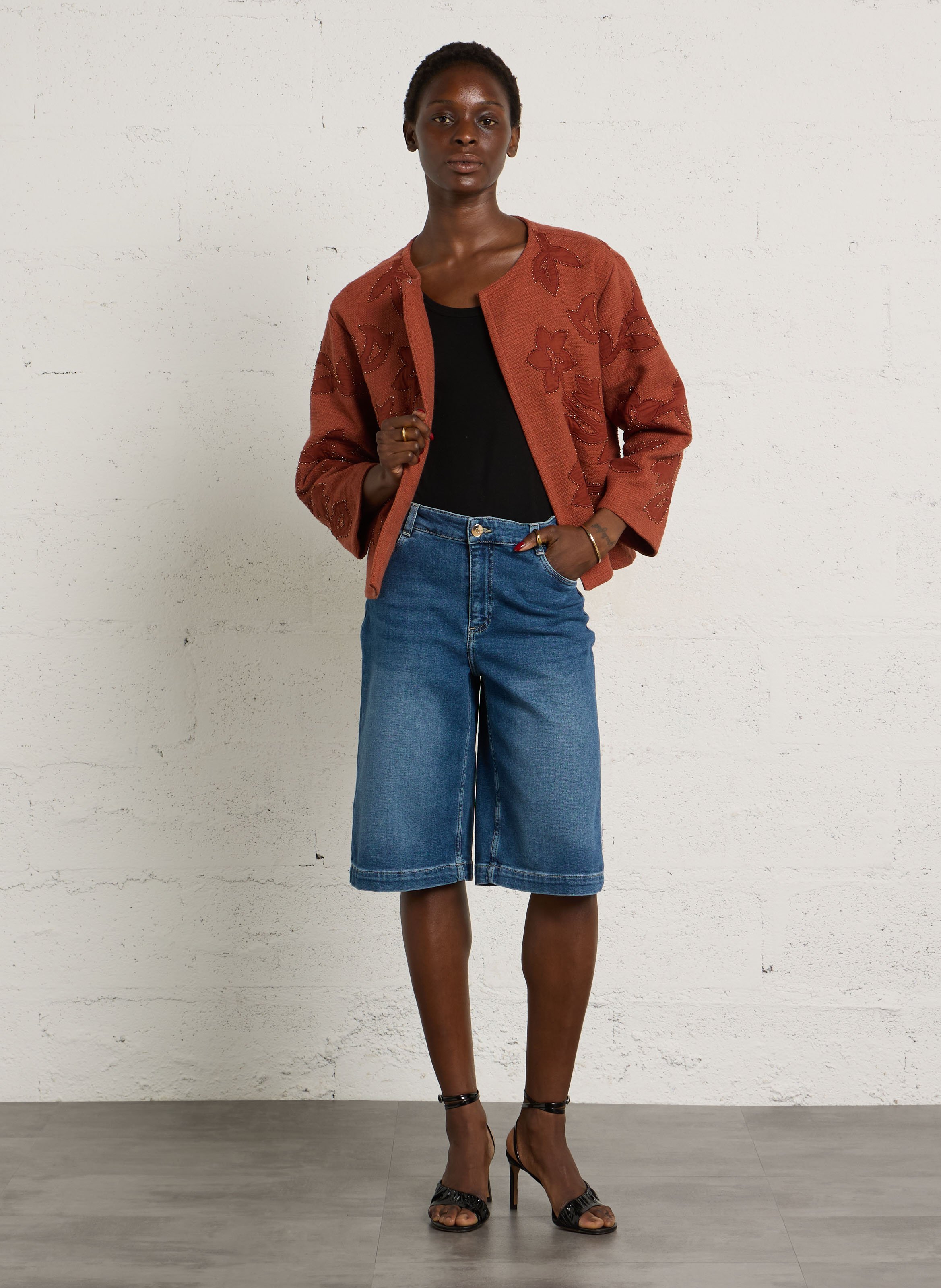 Straight cotton jacket MAISON 123 Red