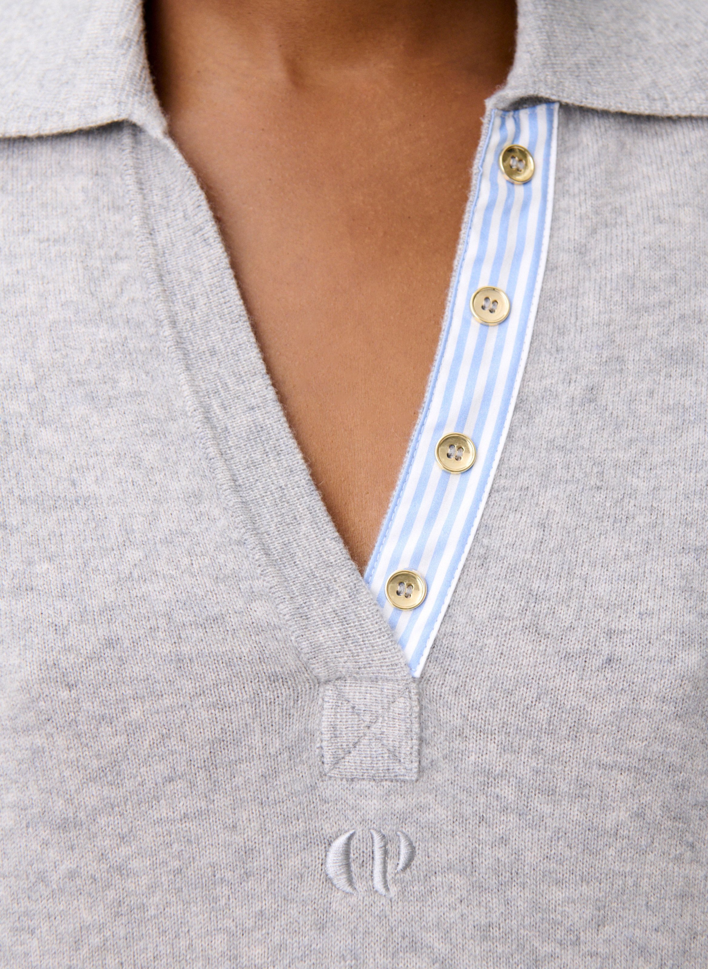 Straight wool blend polo CLAUDIE PIERLOT Grey