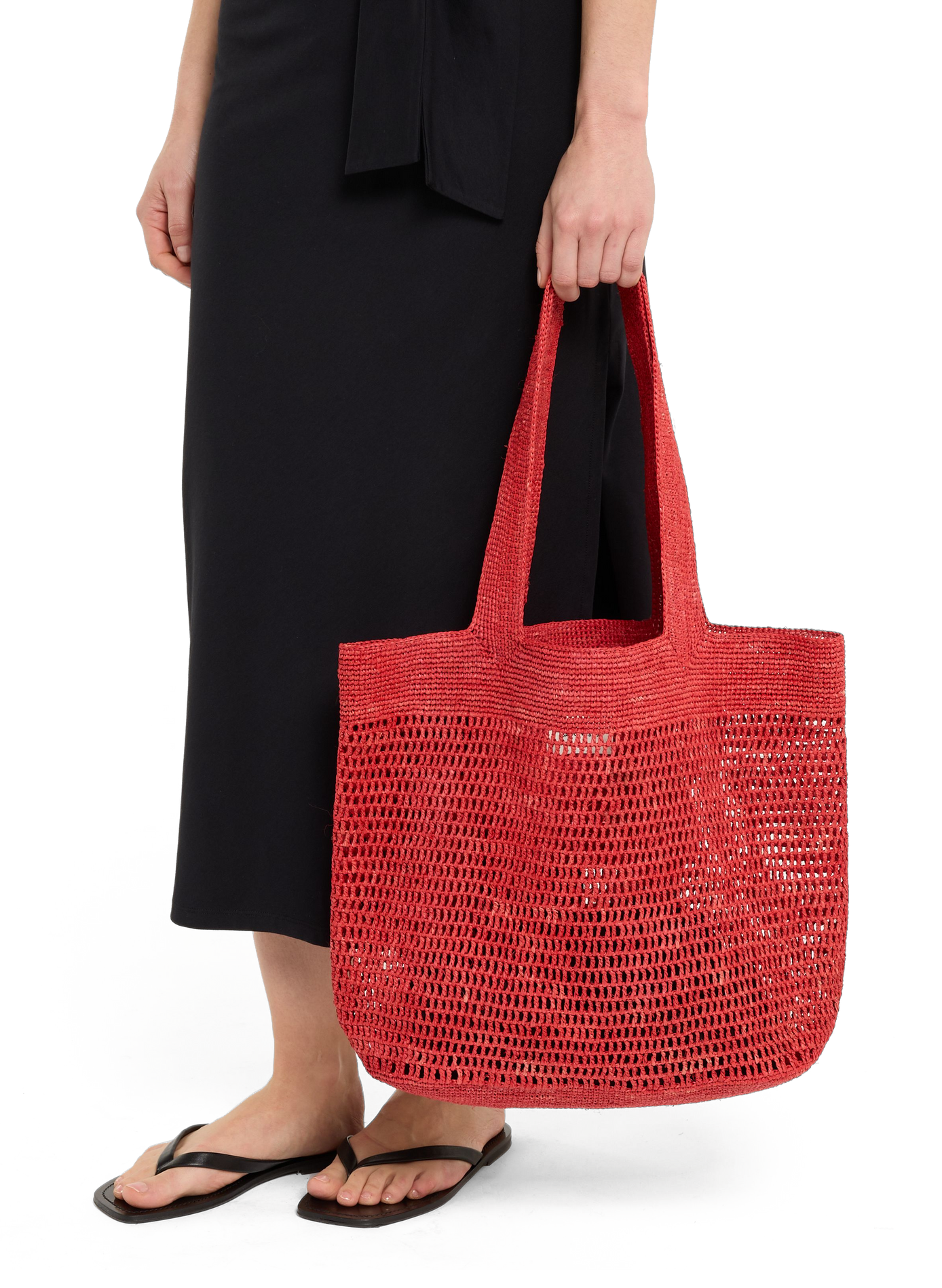 Handtasche aus Stroh SAISON 1865 Rot