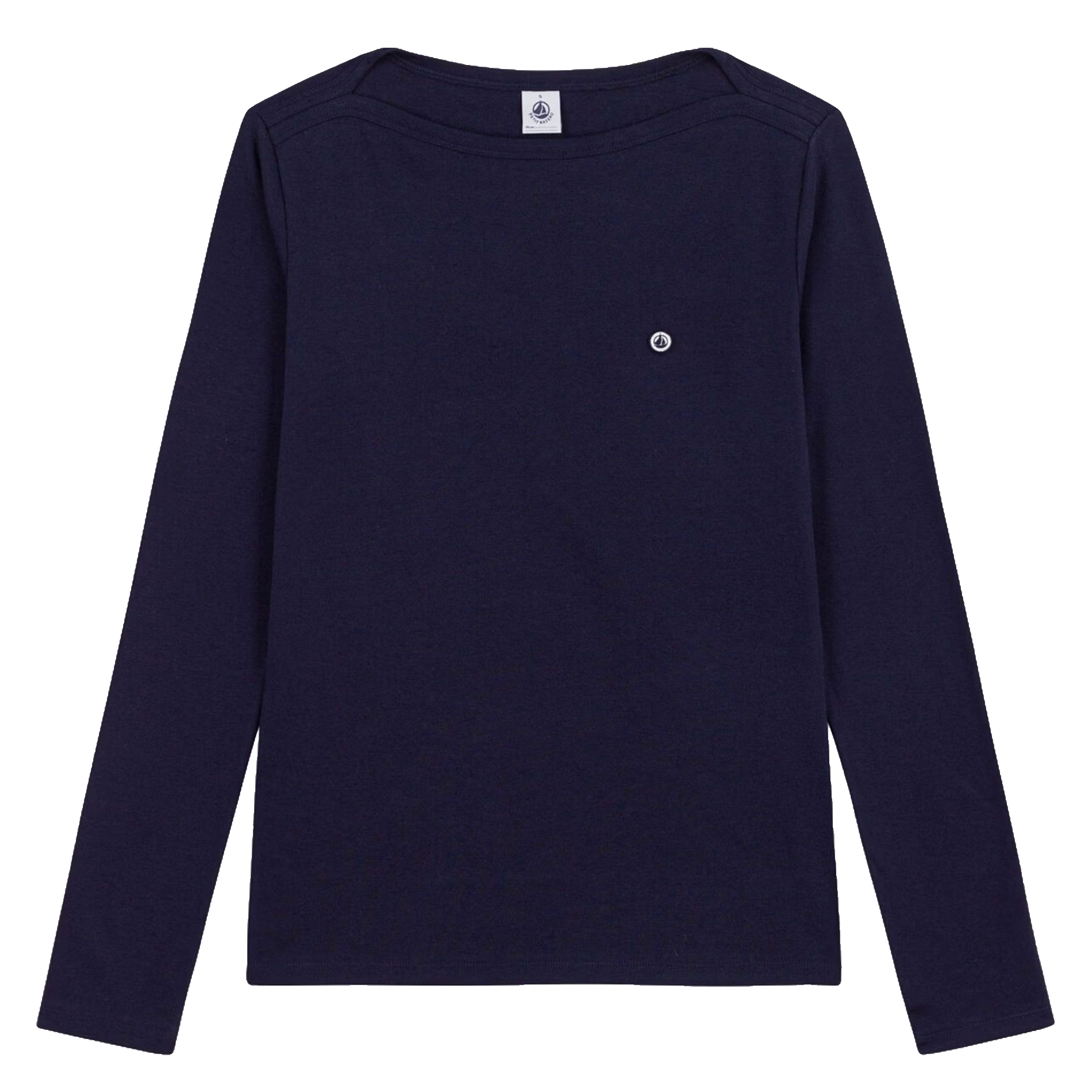 Tee-shirt col droit en coton PETIT BATEAU Bleu