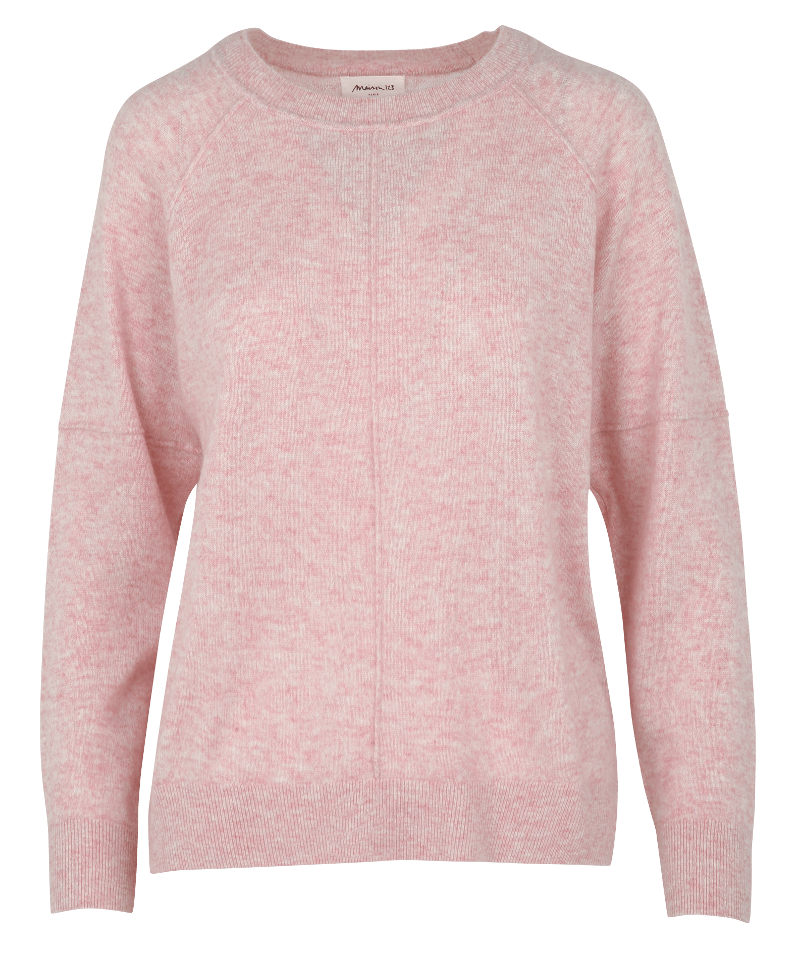 Straight cashmere sweater with round neck MAISON 123 Pink