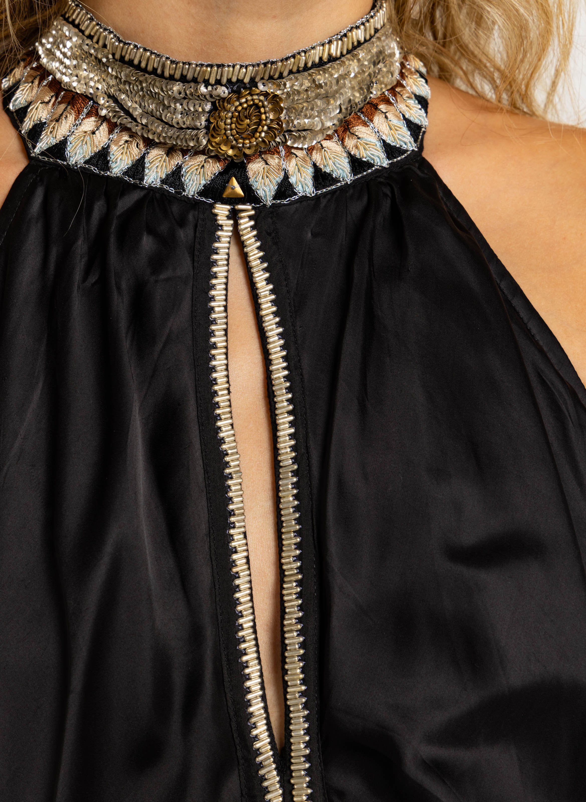 Robe longue effet satiné MES DEMOISELLES Noir