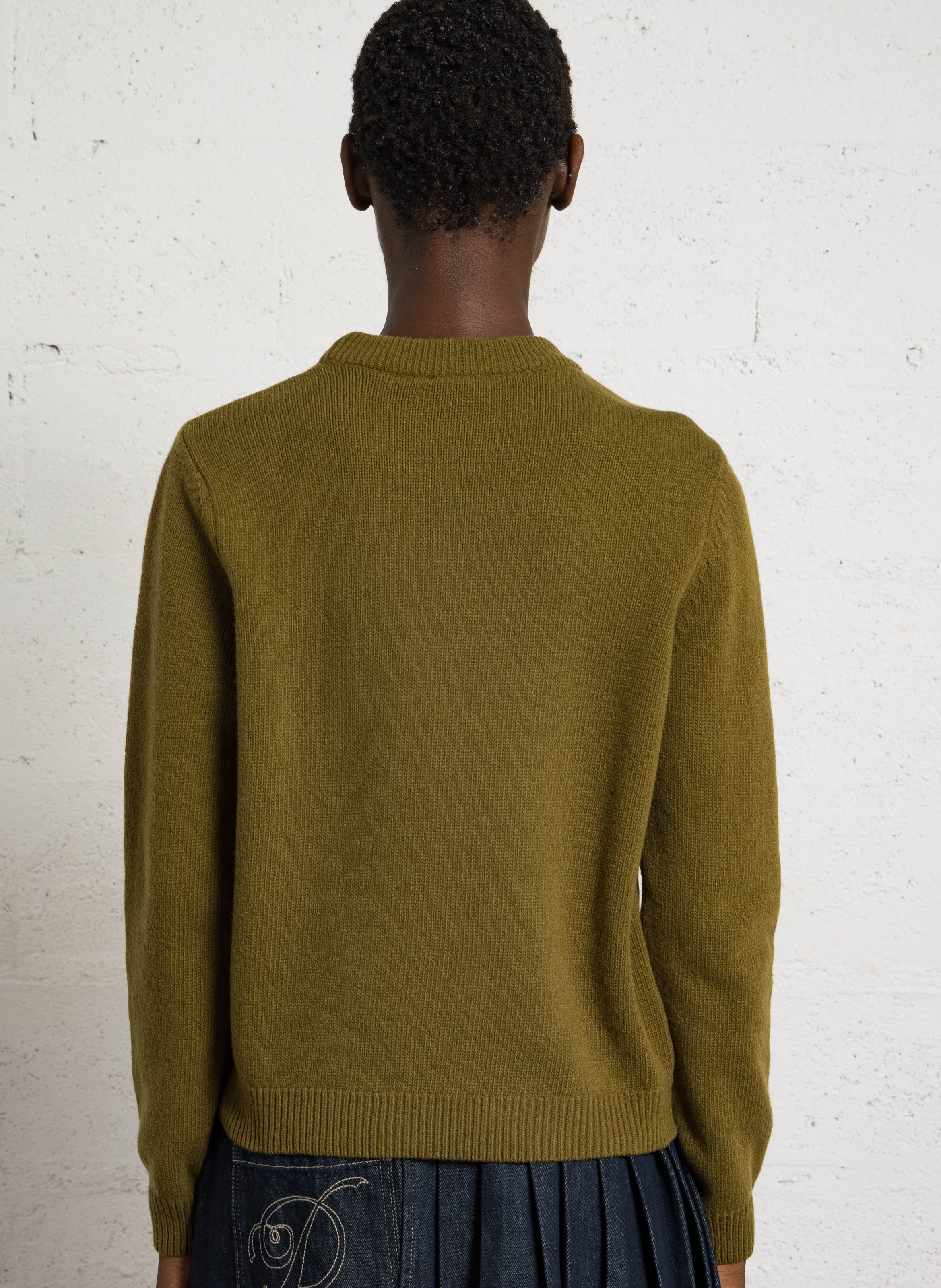 Straight round neck wool blend sweater ARMOR LUX Green