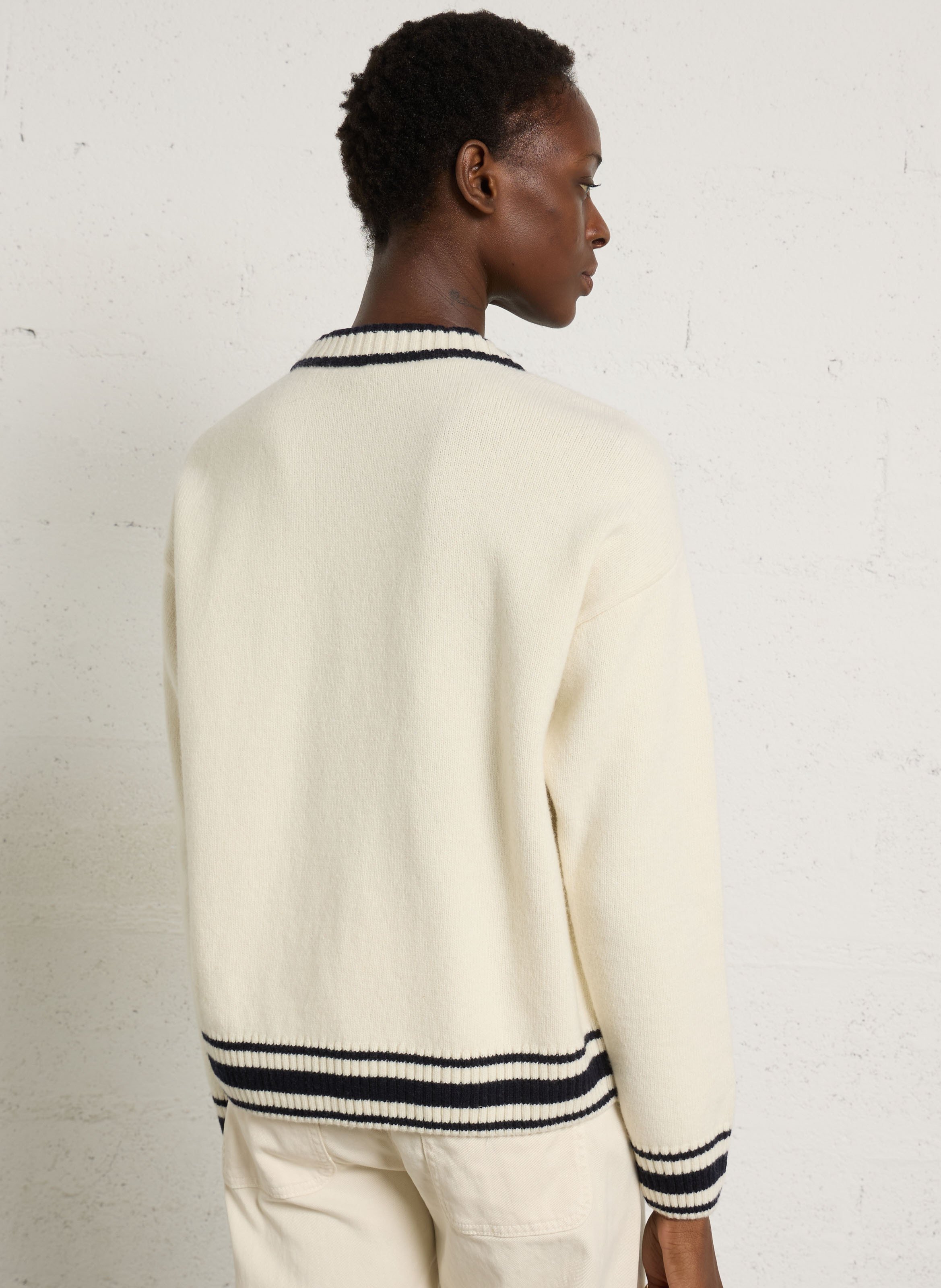 Pull oversize col rond en laine mélangée ARMOR LUX Beige