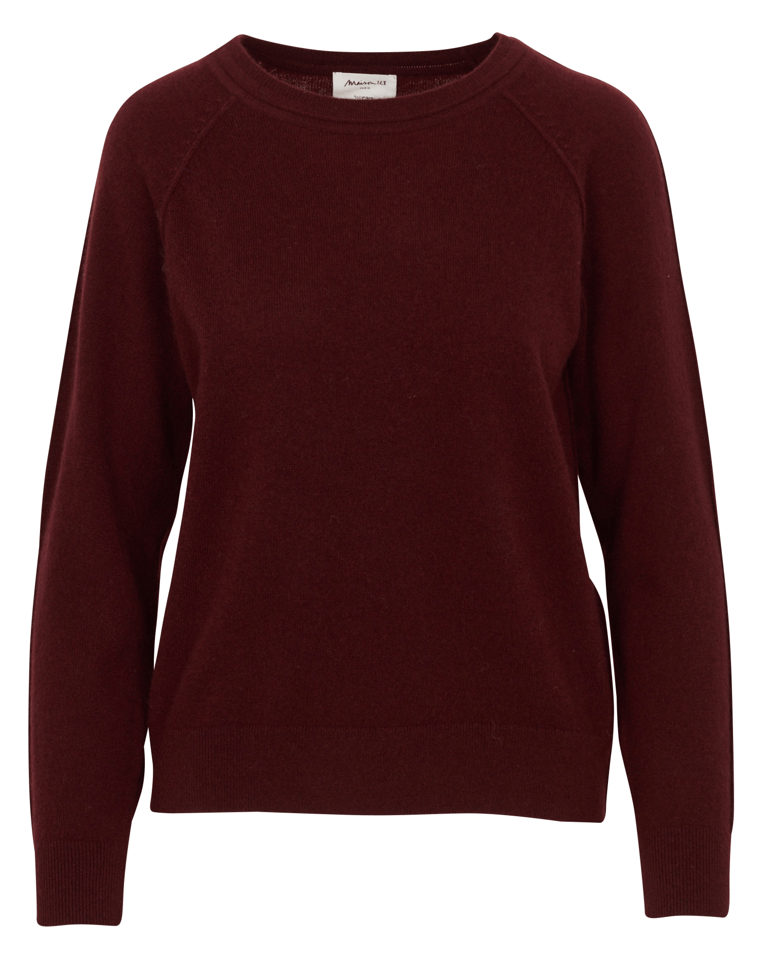 Pull droit à col rond en cachemire MAISON 123 Rouge