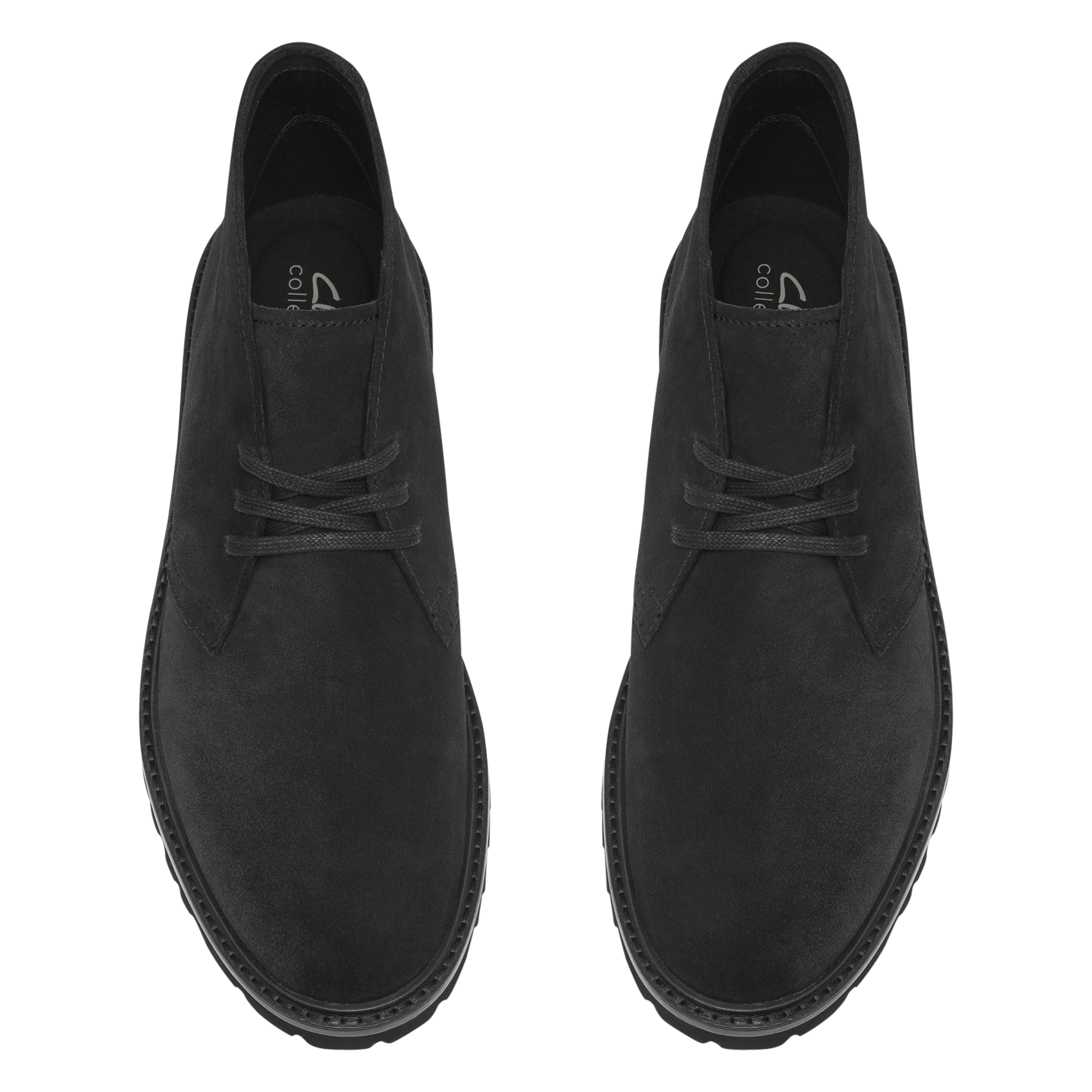 Bottines à lacets en cuir velours CLARKS Noir