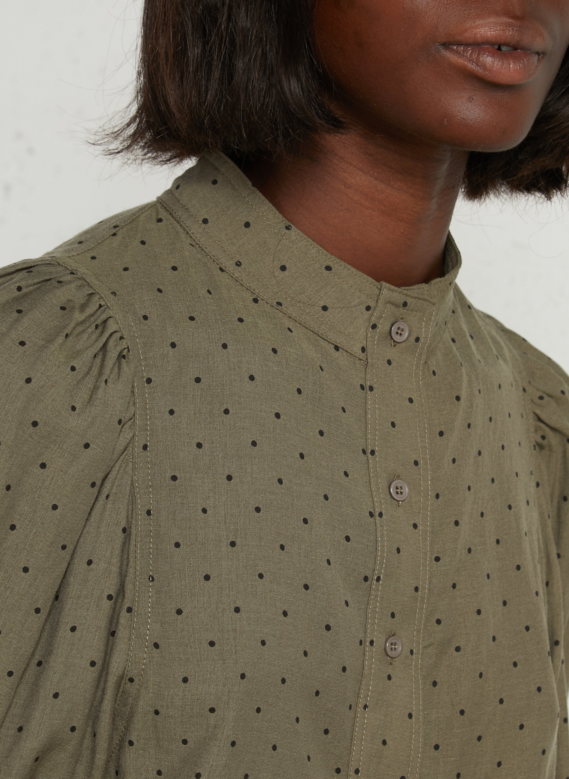 Blouse imprimée col montant  SEE U SOON Kaki