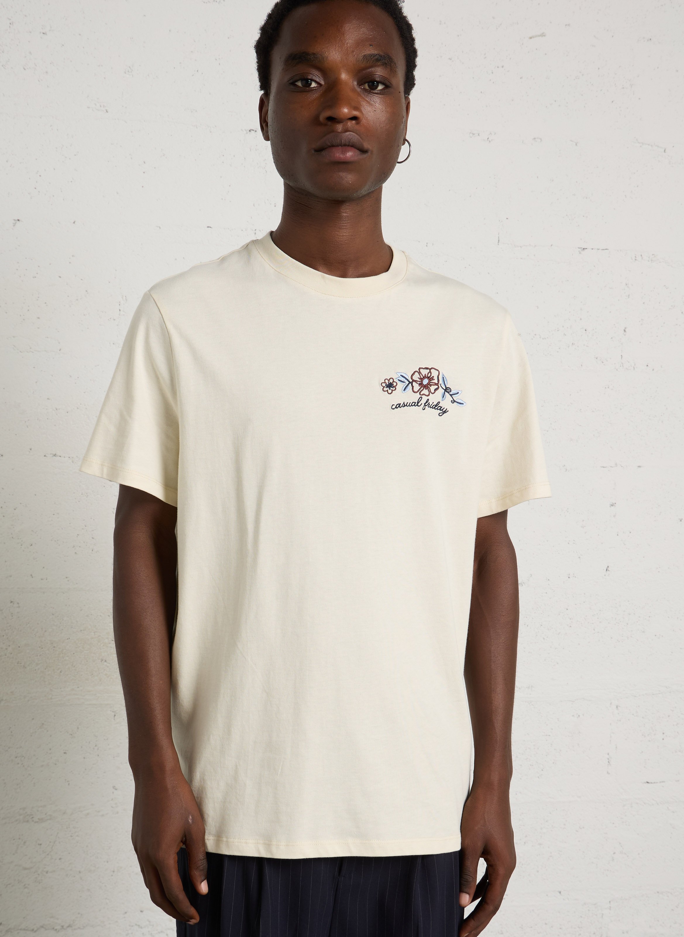 Tee shirt brodé en coton CASUAL FRIDAY