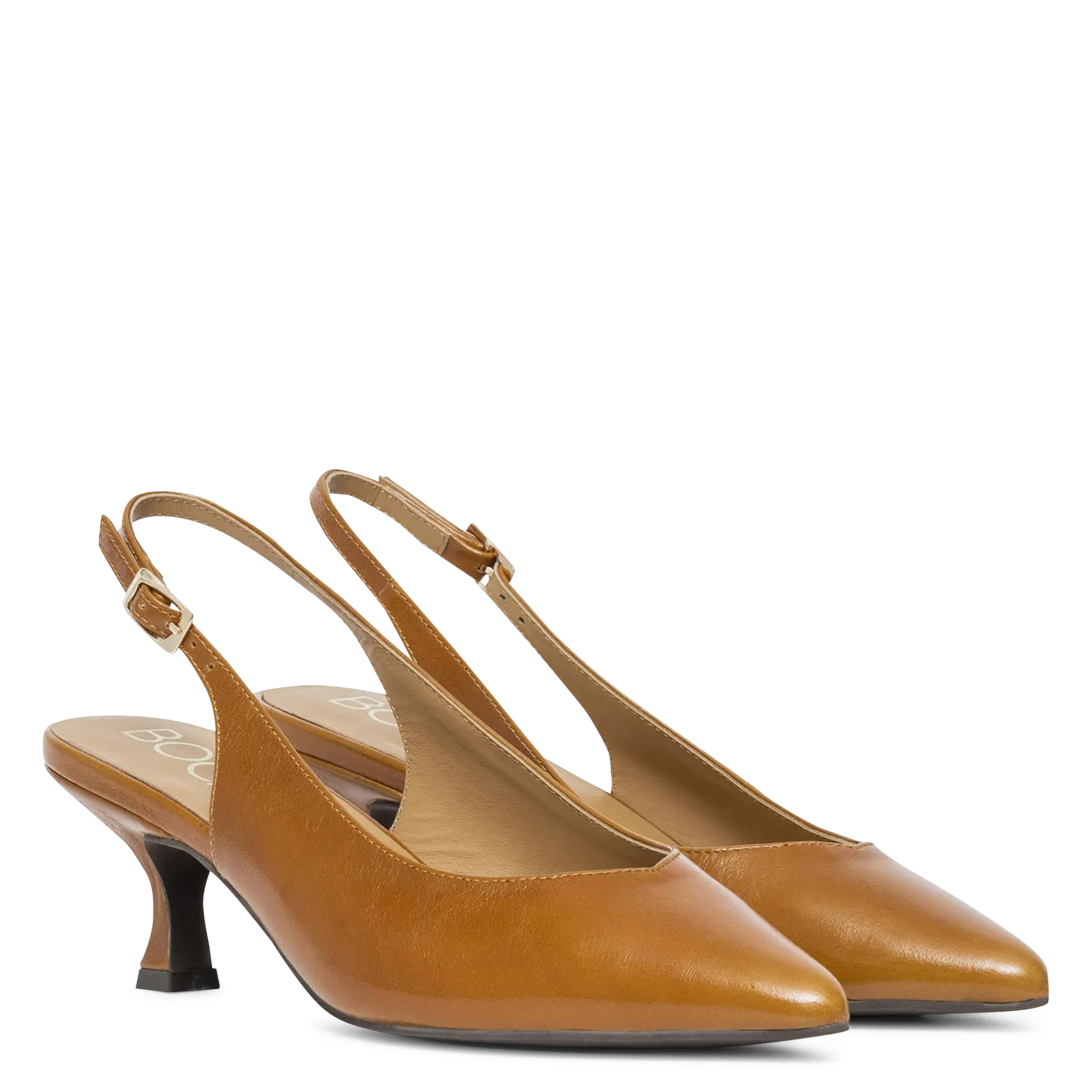 Slingback-Pumps aus Leder BOCAGE Braun