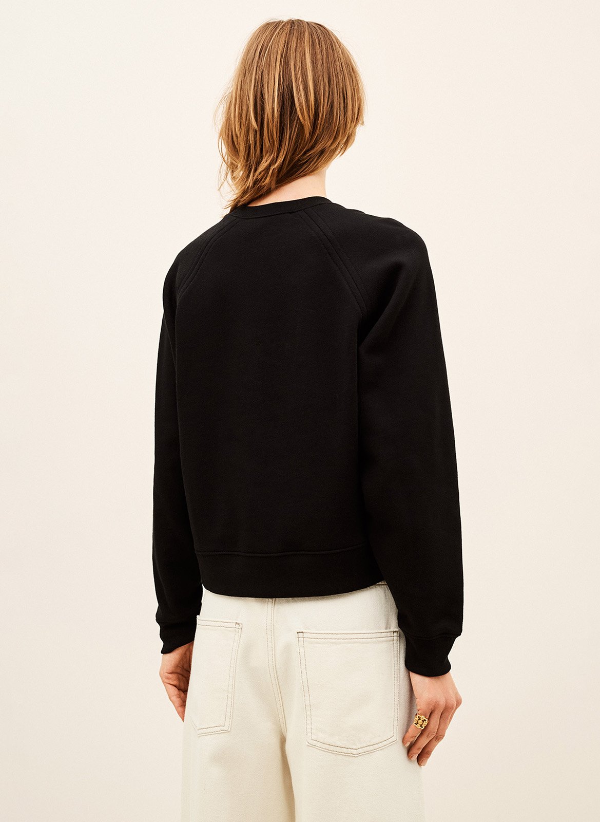 Rechte sweater | katoenblend | Zwart BA&SH Dames