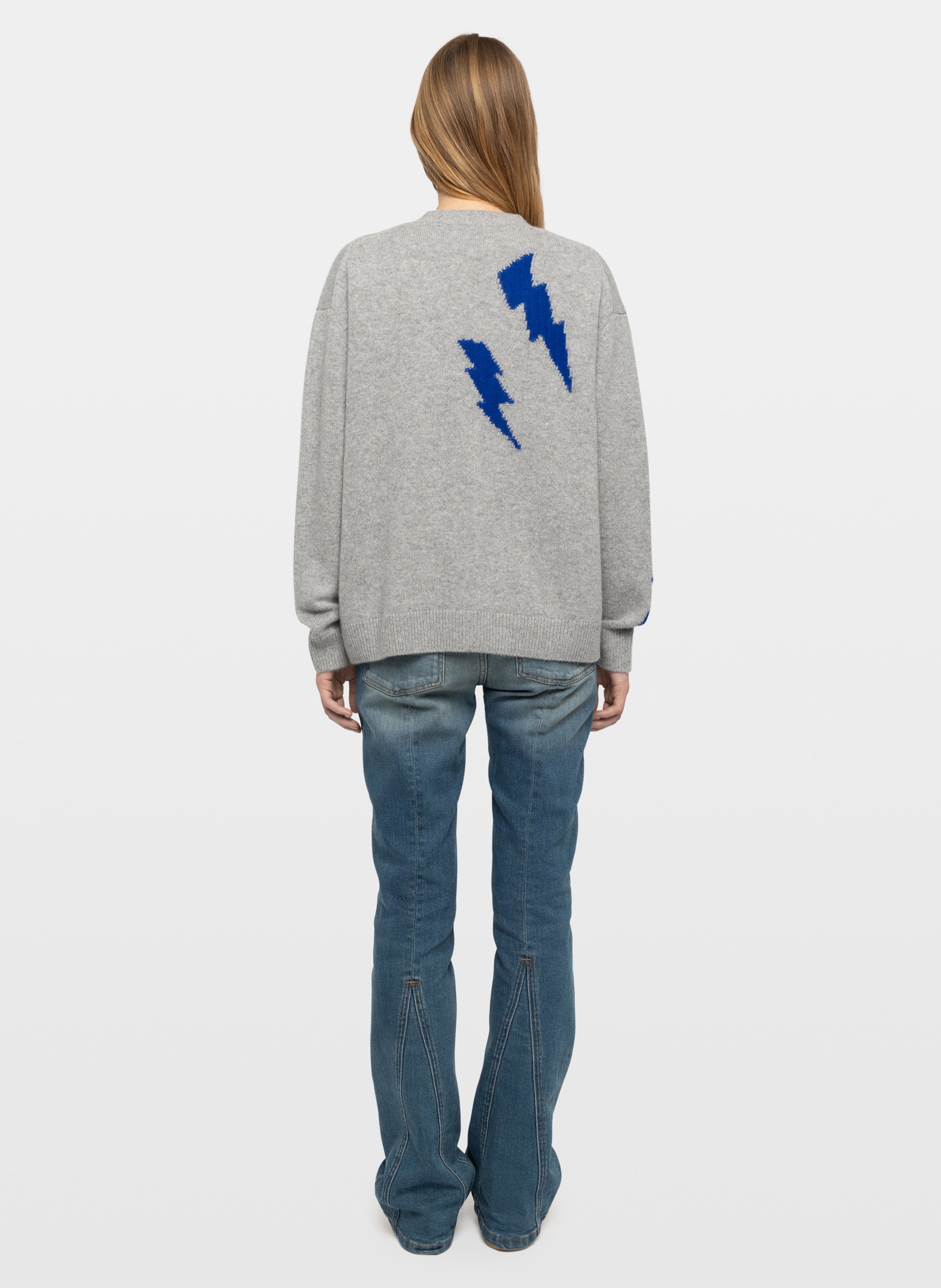 Ruimvallend kasjmieren vest met V-hals ZADIG&VOLTAIRE Grijs