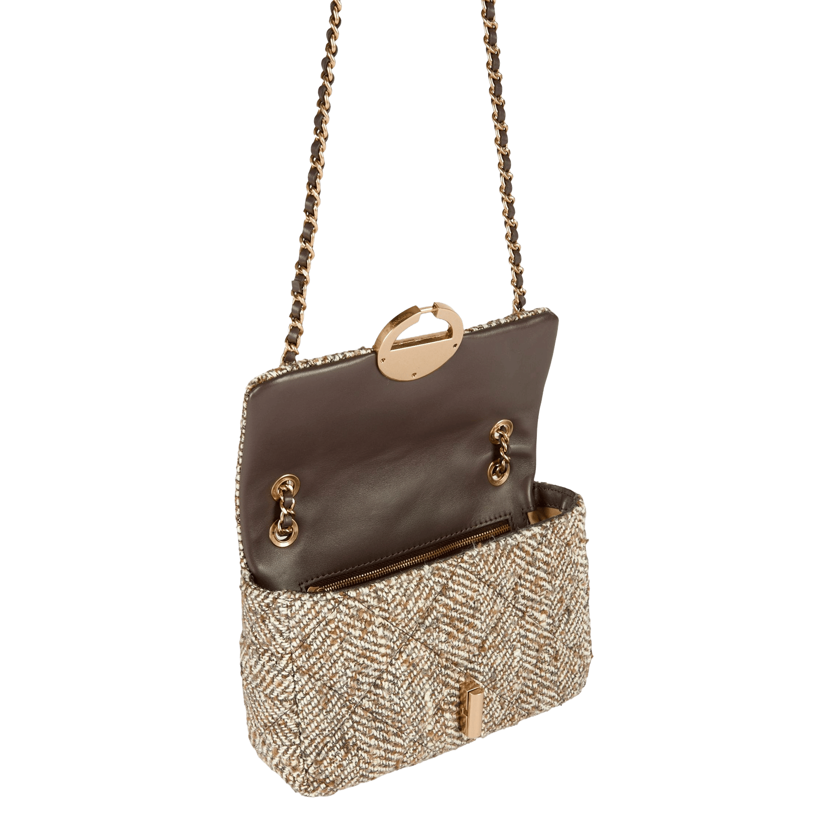 Leren tas met klep VANESSA BRUNO Beige