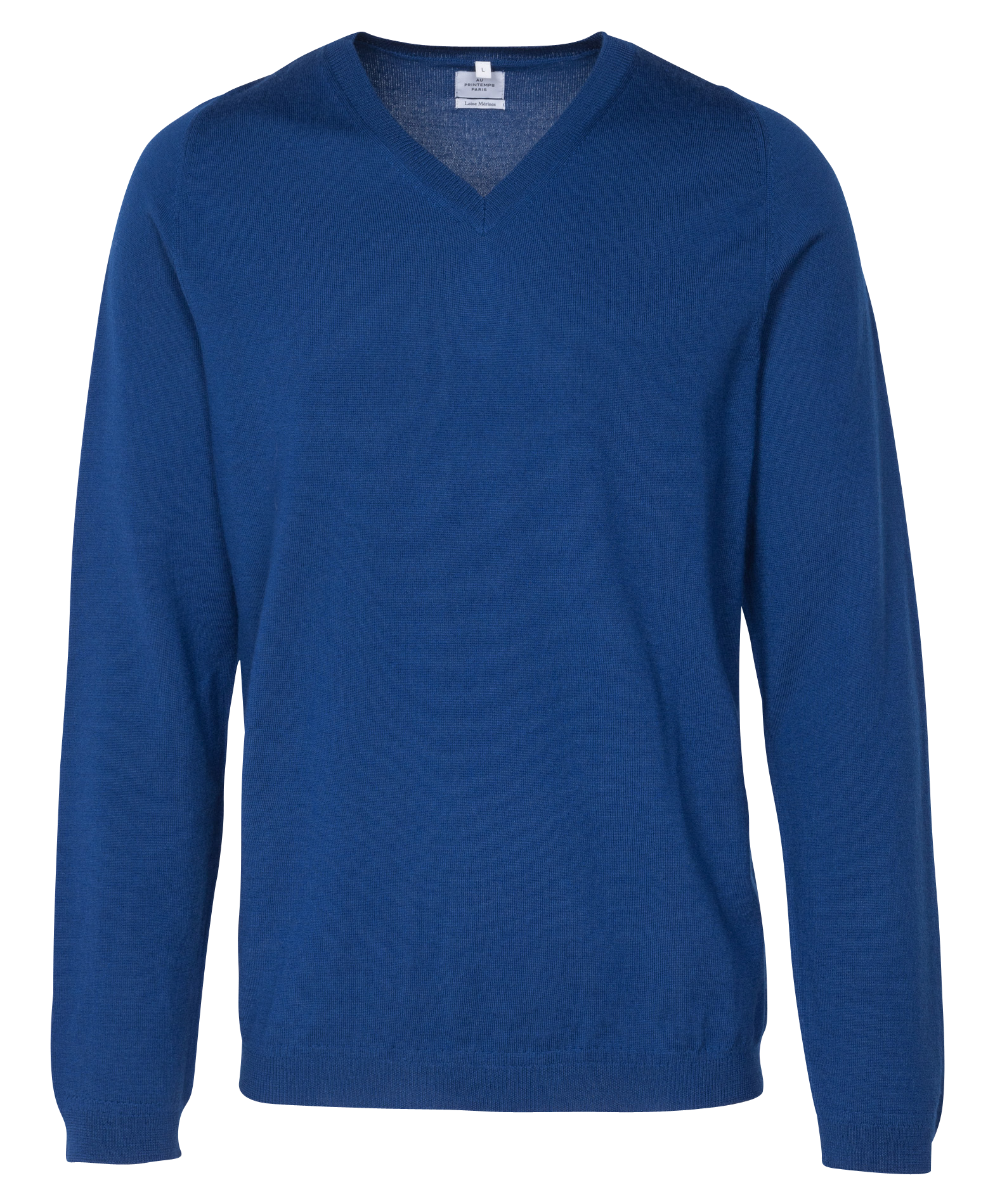 Wollpullover mit V-Ausschnitt, Regular Fit AU PRINTEMPS PARIS Blau