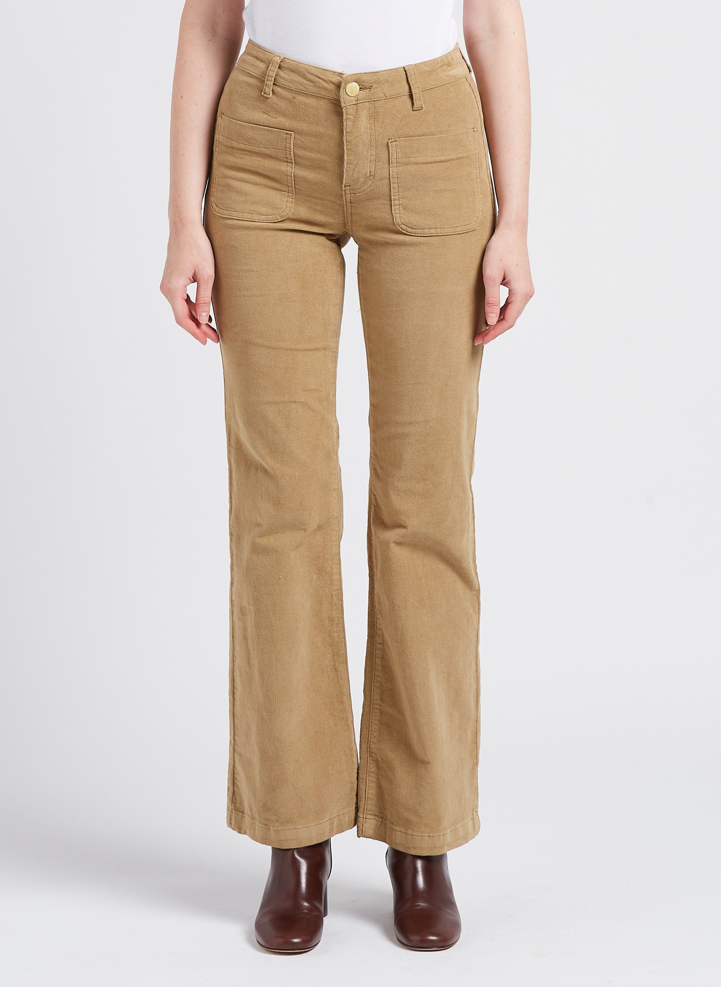 Pantalon beige velours discount femme