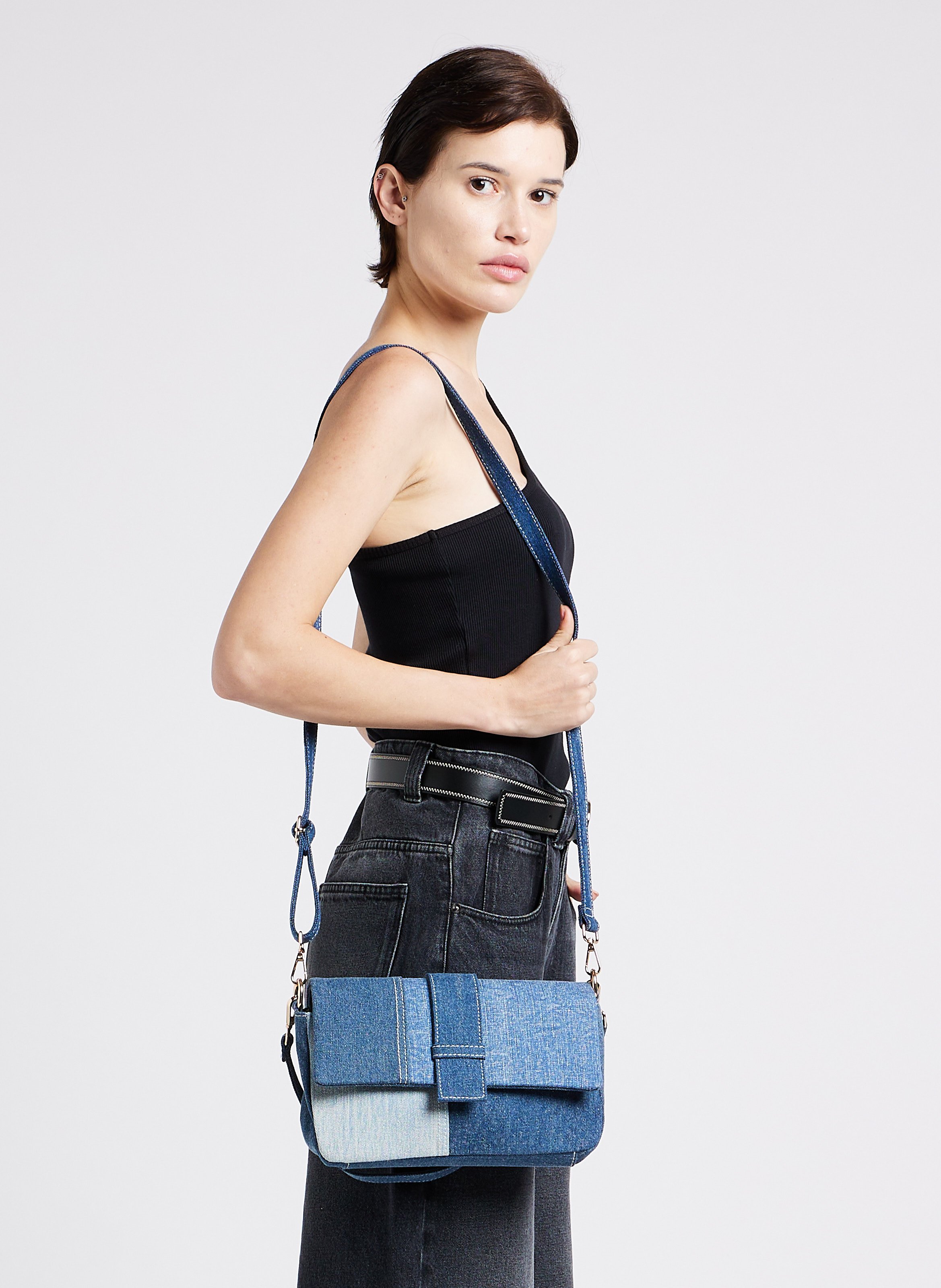 Sac bandoulière en coton AU PRINTEMPS PARIS Bleu