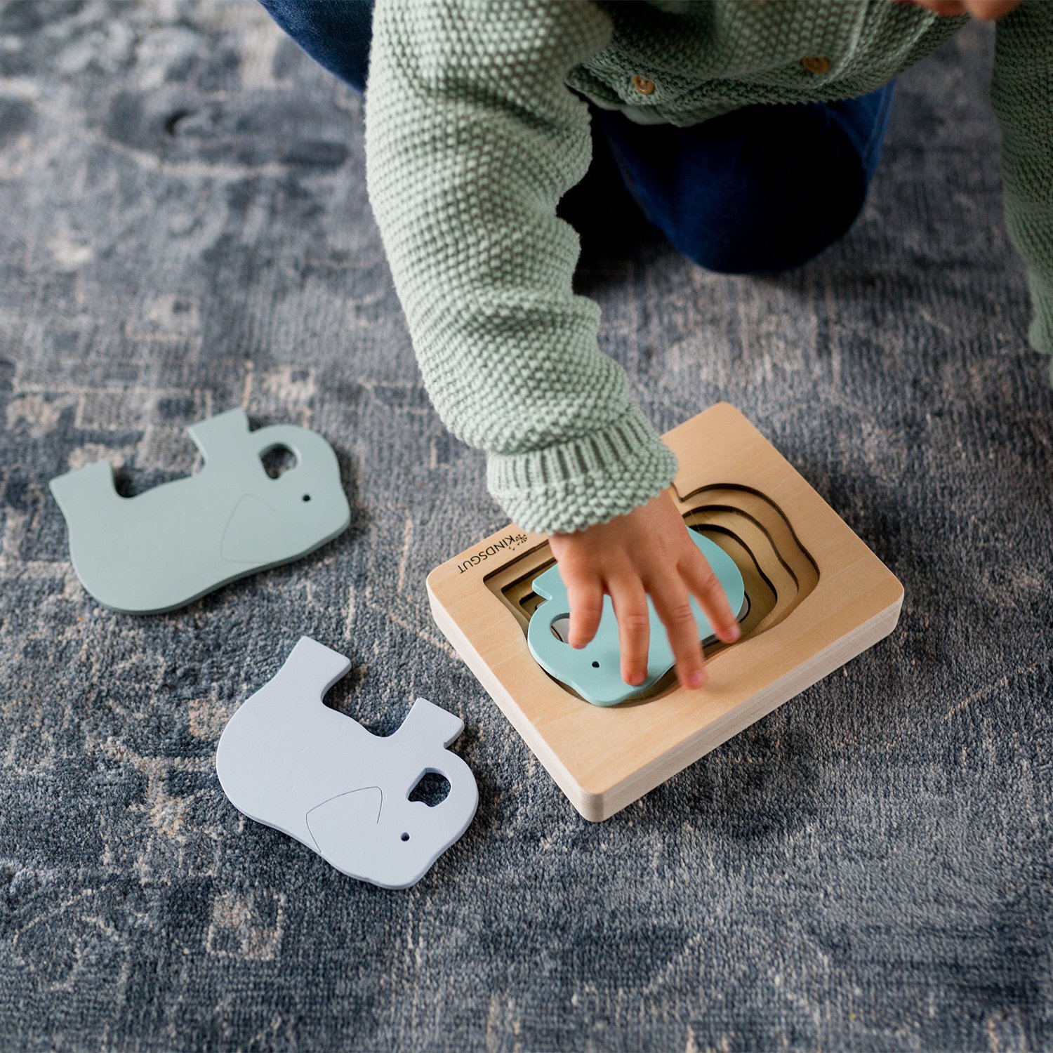 Wooden rabbit puzzle KINDSGUT Multicolored