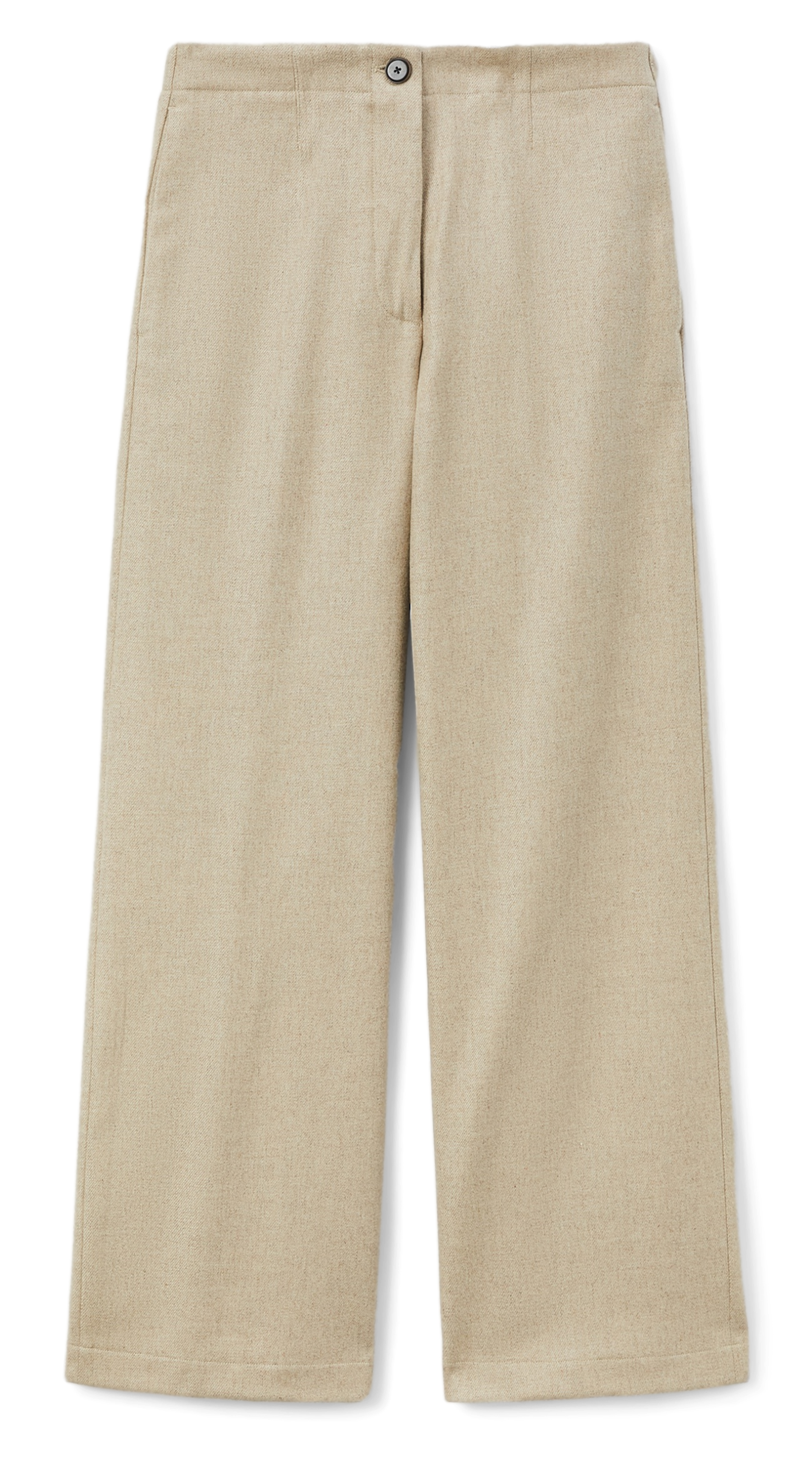 Pantalon droit en laine mélangée POMANDERE Beige