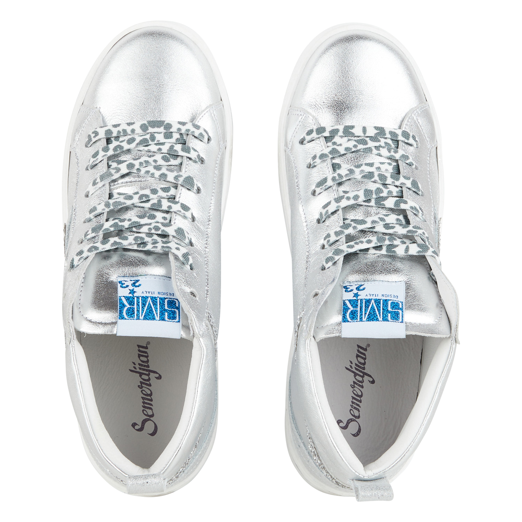 Baskets mi haute à lacets SEMERDJIAN - SMR Argent