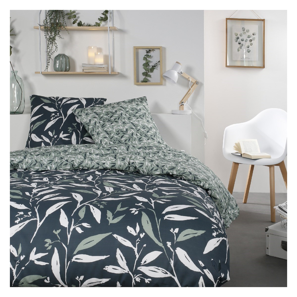 Printed cotton zippered bed set TODAY LINGE DE MAISON Green