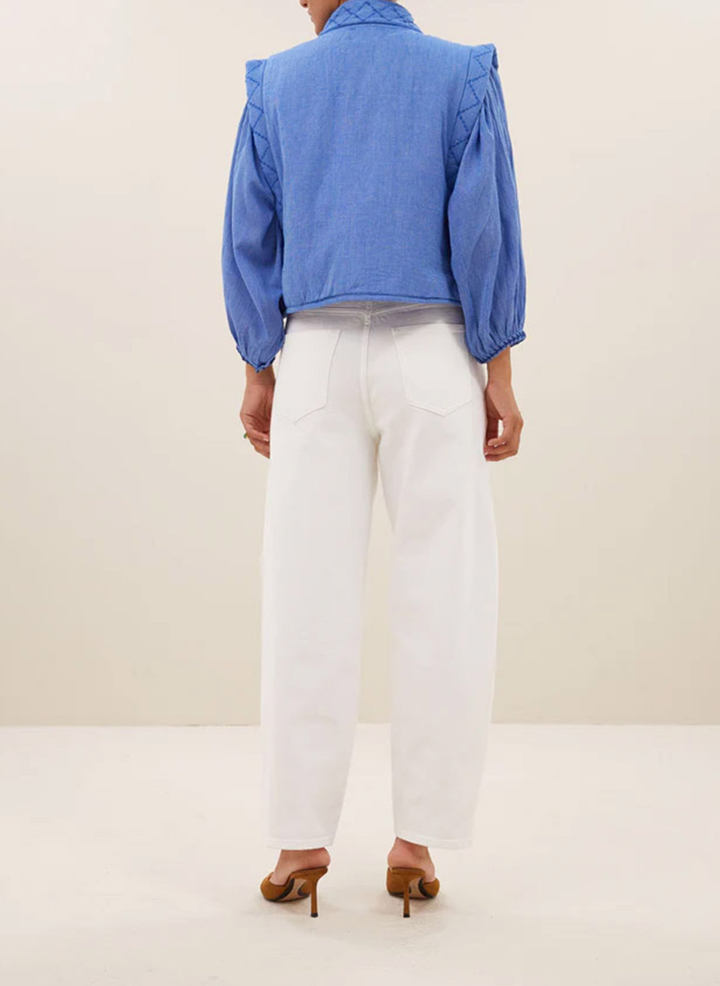 Sleeveless cotton-blend jacket BY BAR Blue