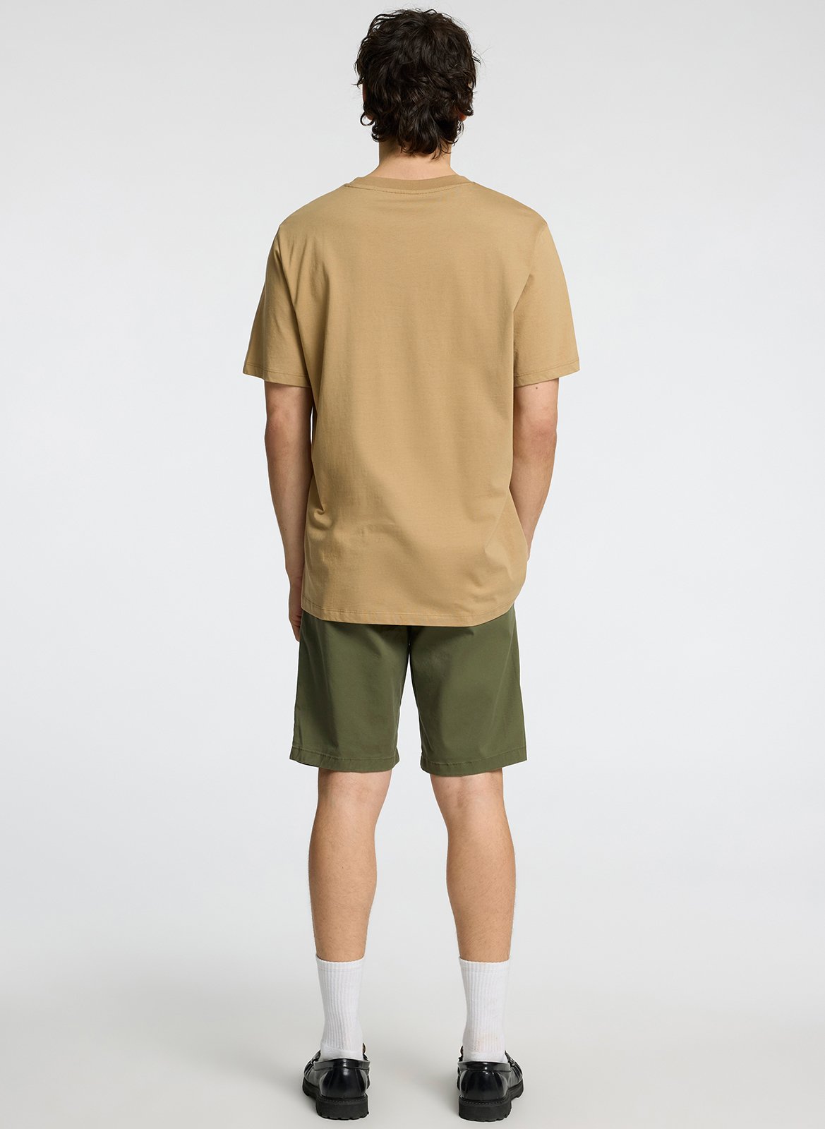 Tee-shirt droit col rond en coton SELECTED Marron