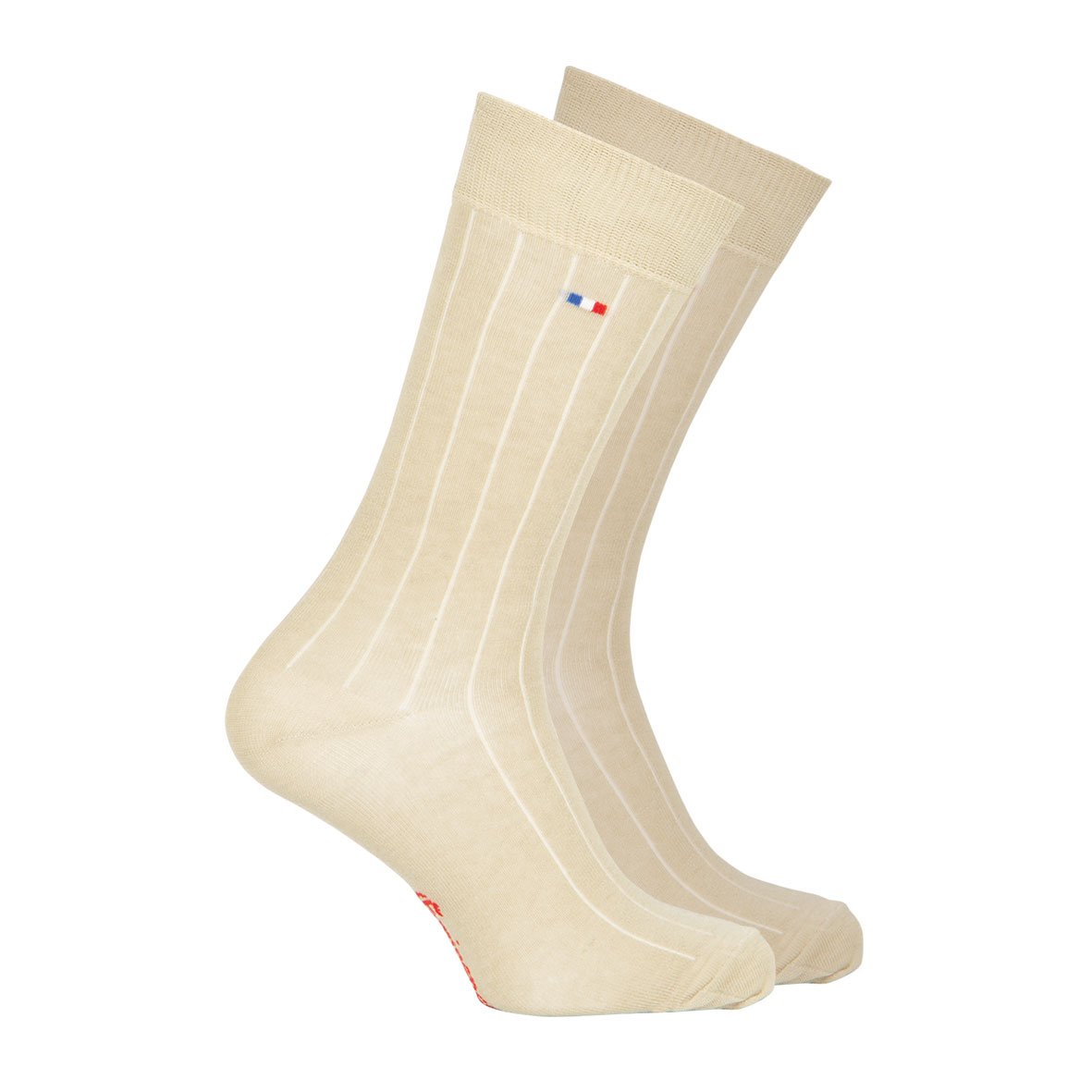 Men's mid-calf socks in Sea Island cotton made in France by Eminence. EMINENCE Beige