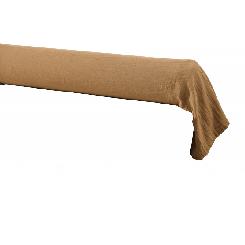 100% Pure Cotton Bolster Pillowcase L'EFFET PAPILLON Brown