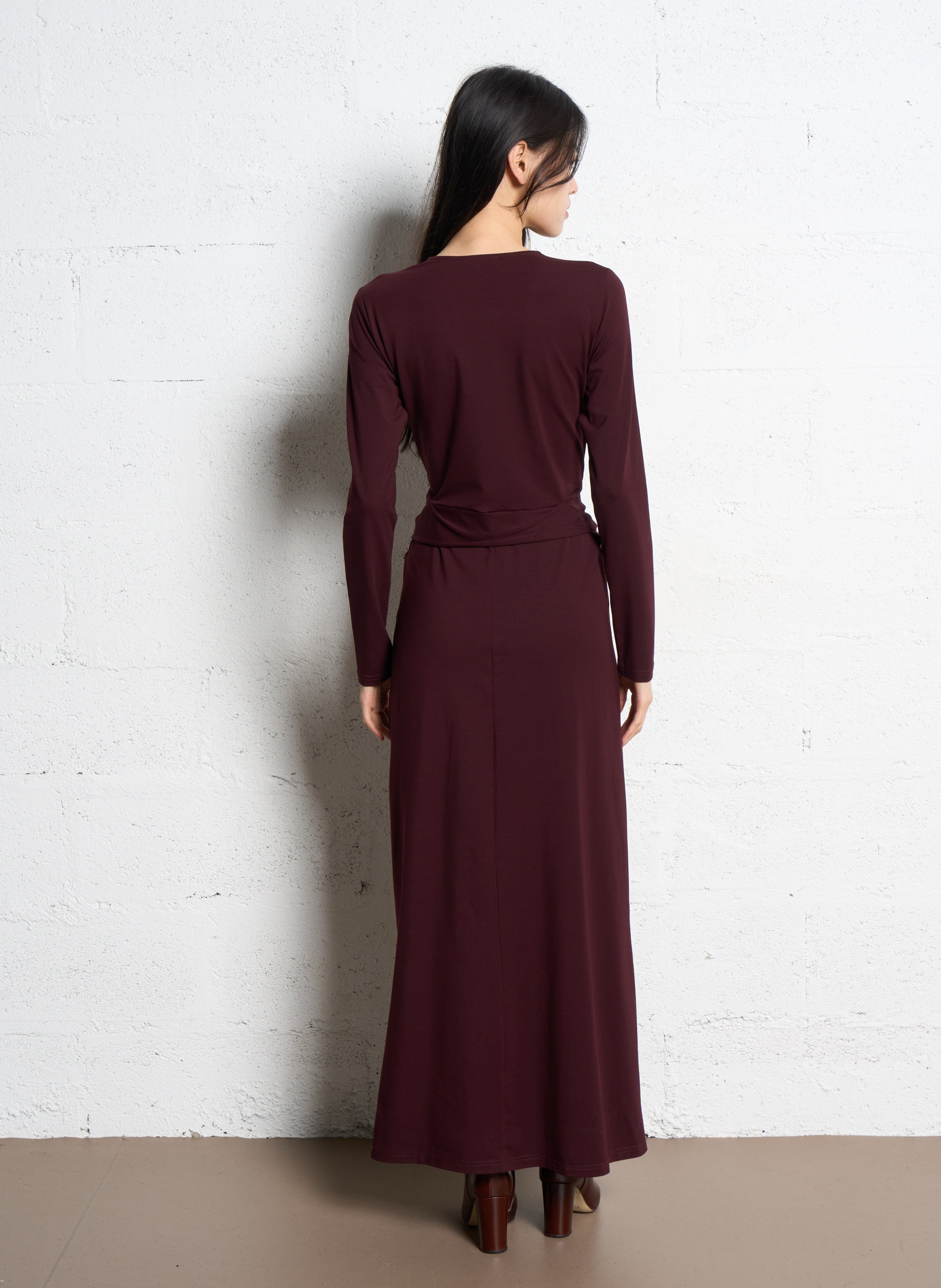 Robe longue col rond  SUNCOO Prune