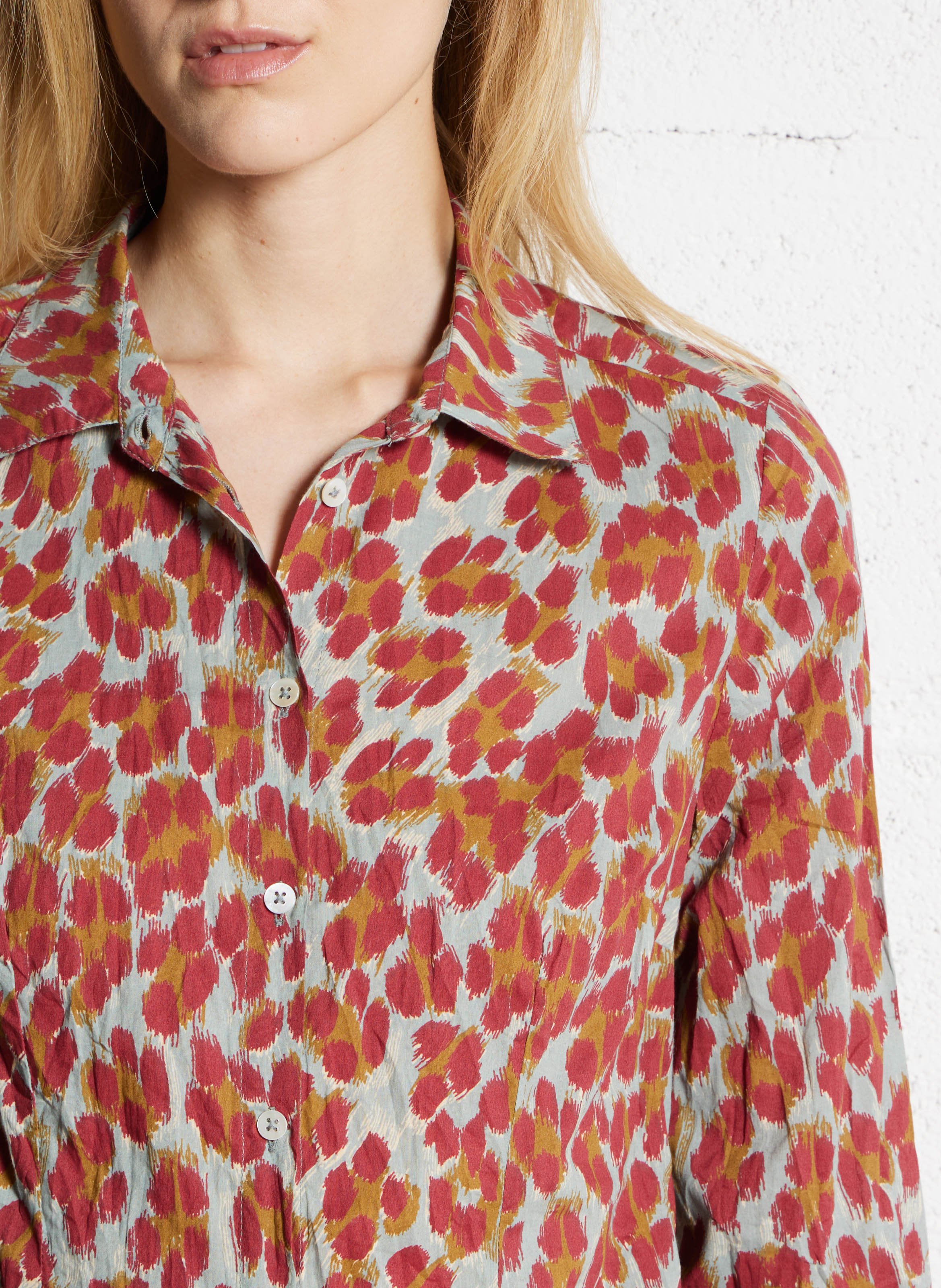 Chemise droite en coton imprimé NICE THINGS Vert