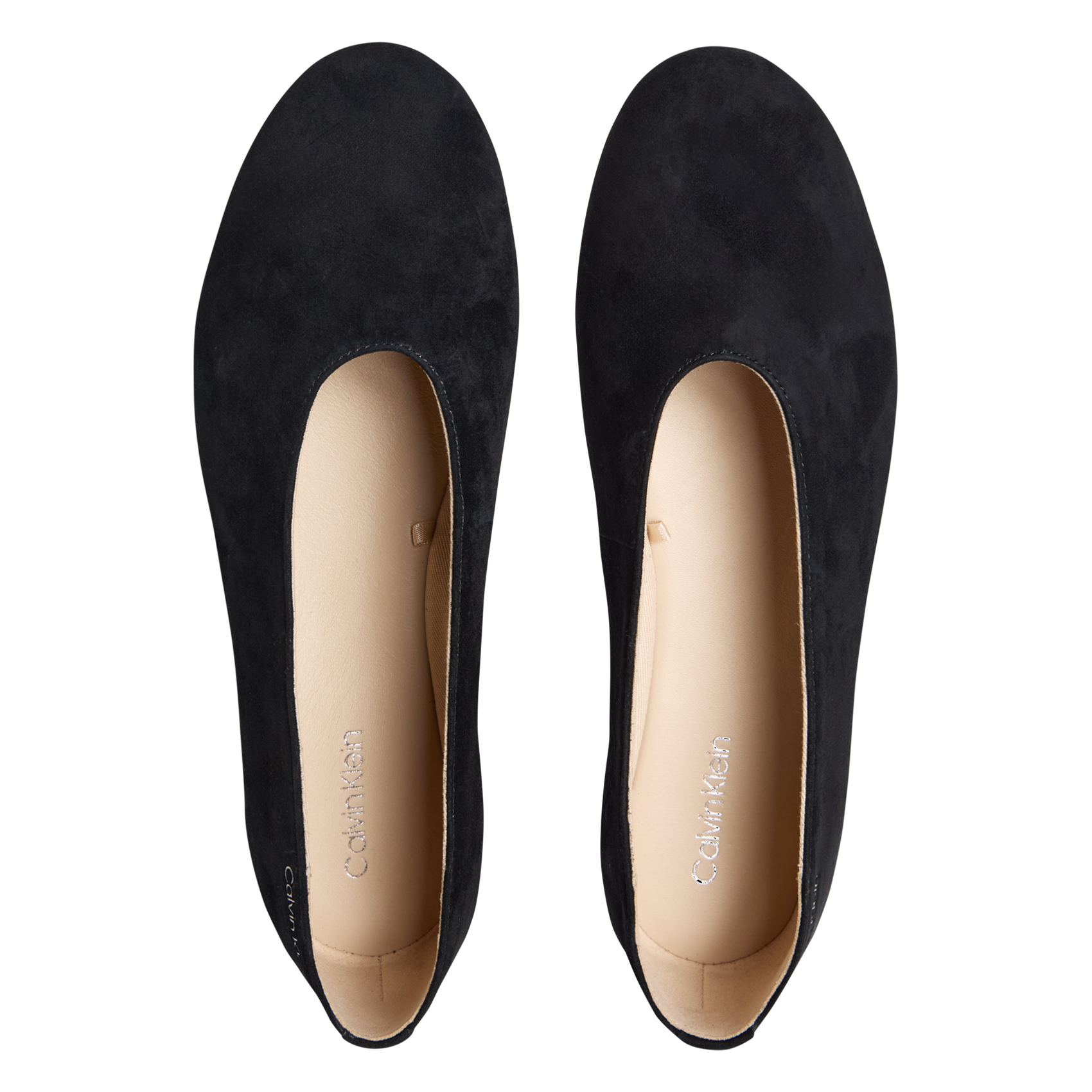 Plain suede leather ballerina flats CALVIN KLEIN Black