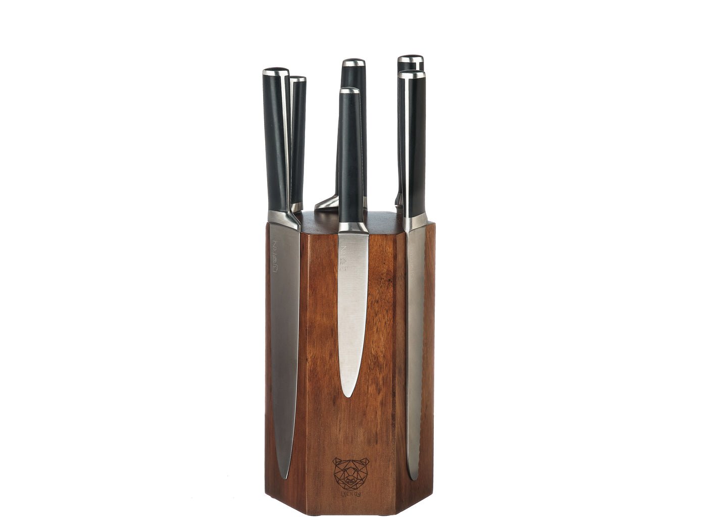 Jona Imatra kitchen knife block - 7 pieces BJORN Black